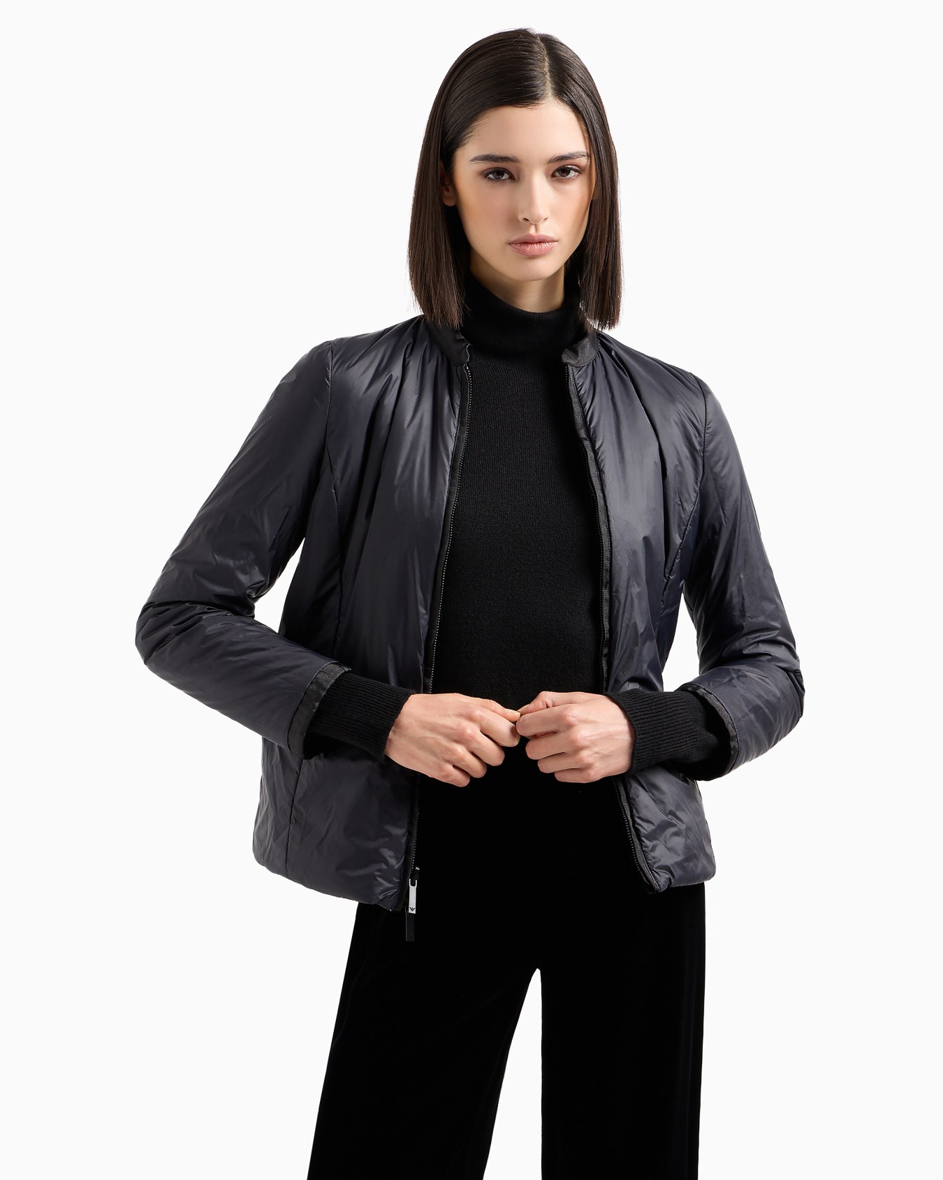 Nylon reversible guru-collared jacket Slide 5