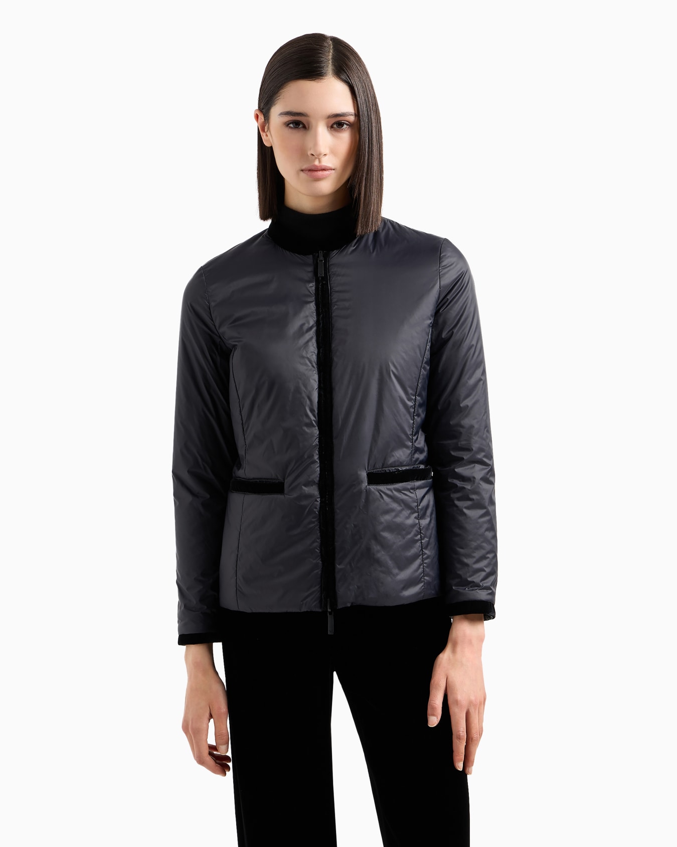 Nylon reversible guru-collared jacket Slide 3