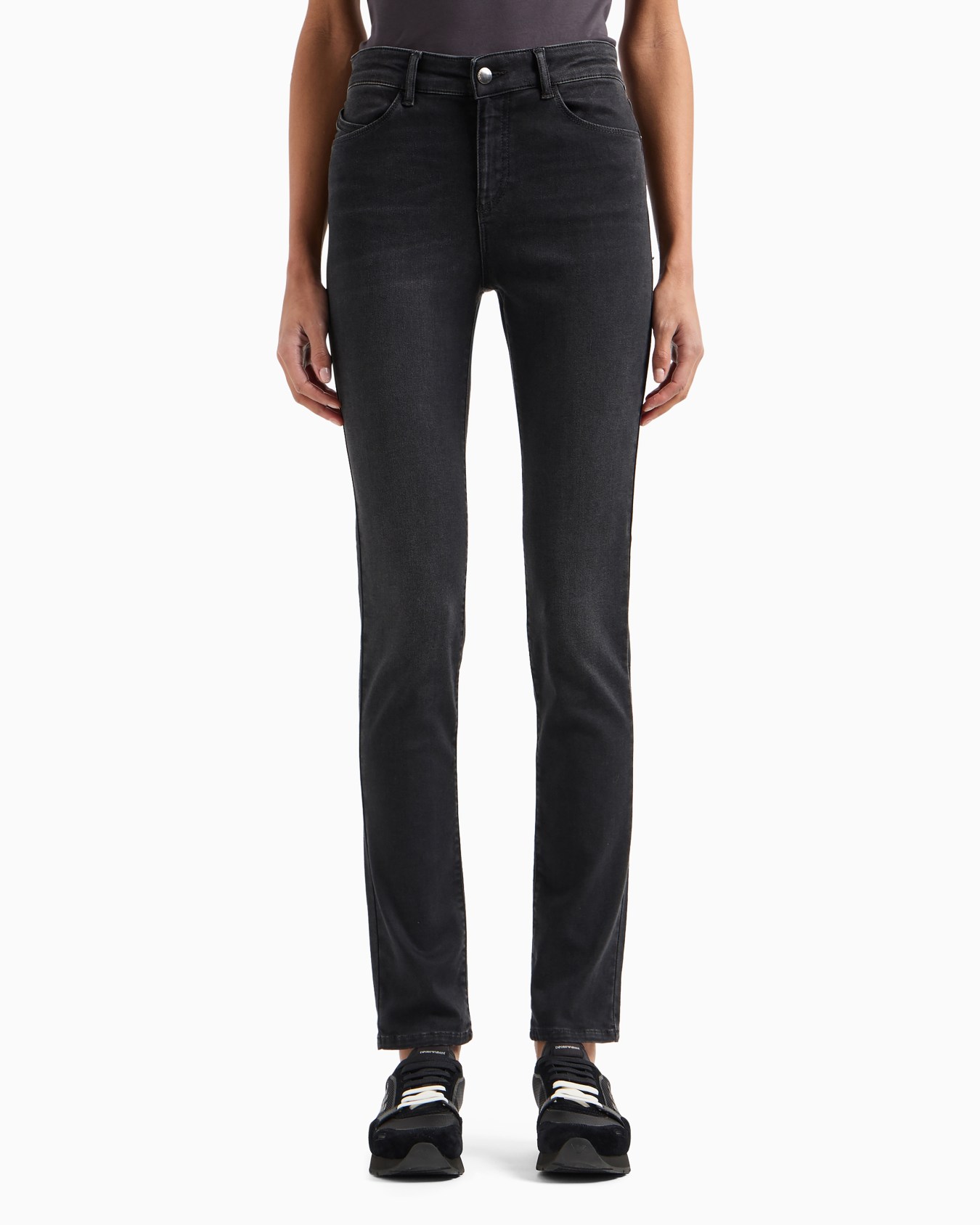 J18 High-waisted skinny-fit stonewashed comfort-denim jeans Slide 3