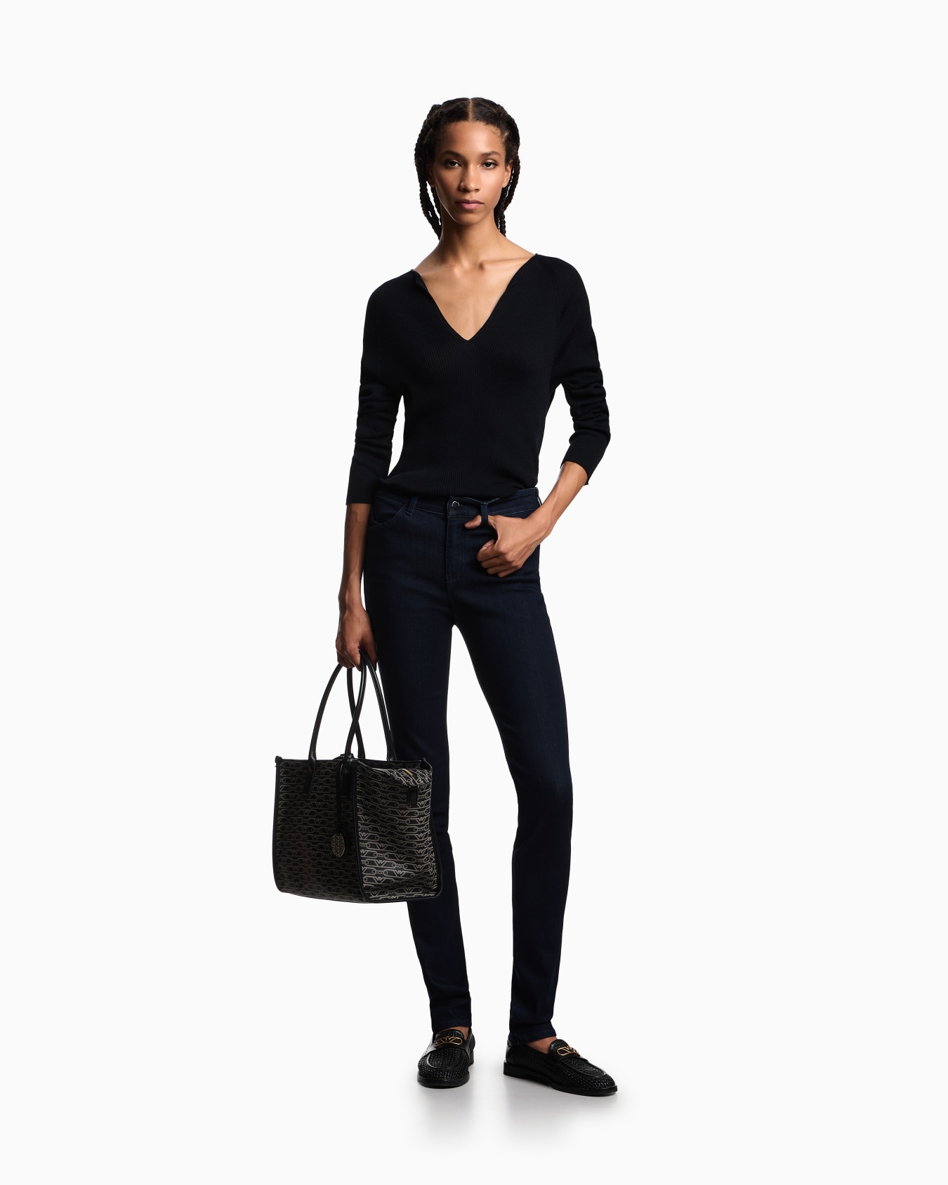 J18 High-waisted skinny leg jeans in a Lyocell blend denim Slide 1