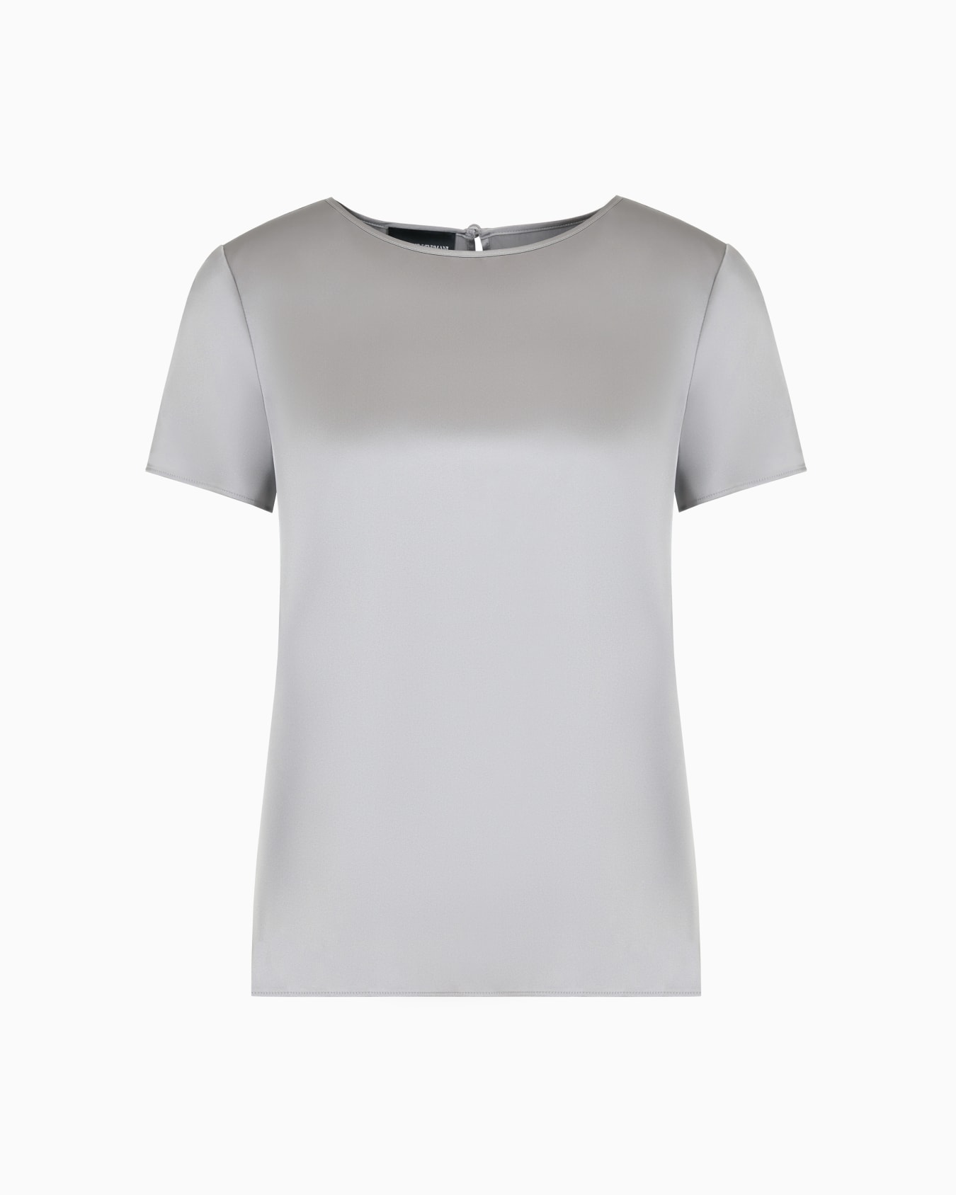 Blusa de manga corta en raso de seda Diapositiva 0