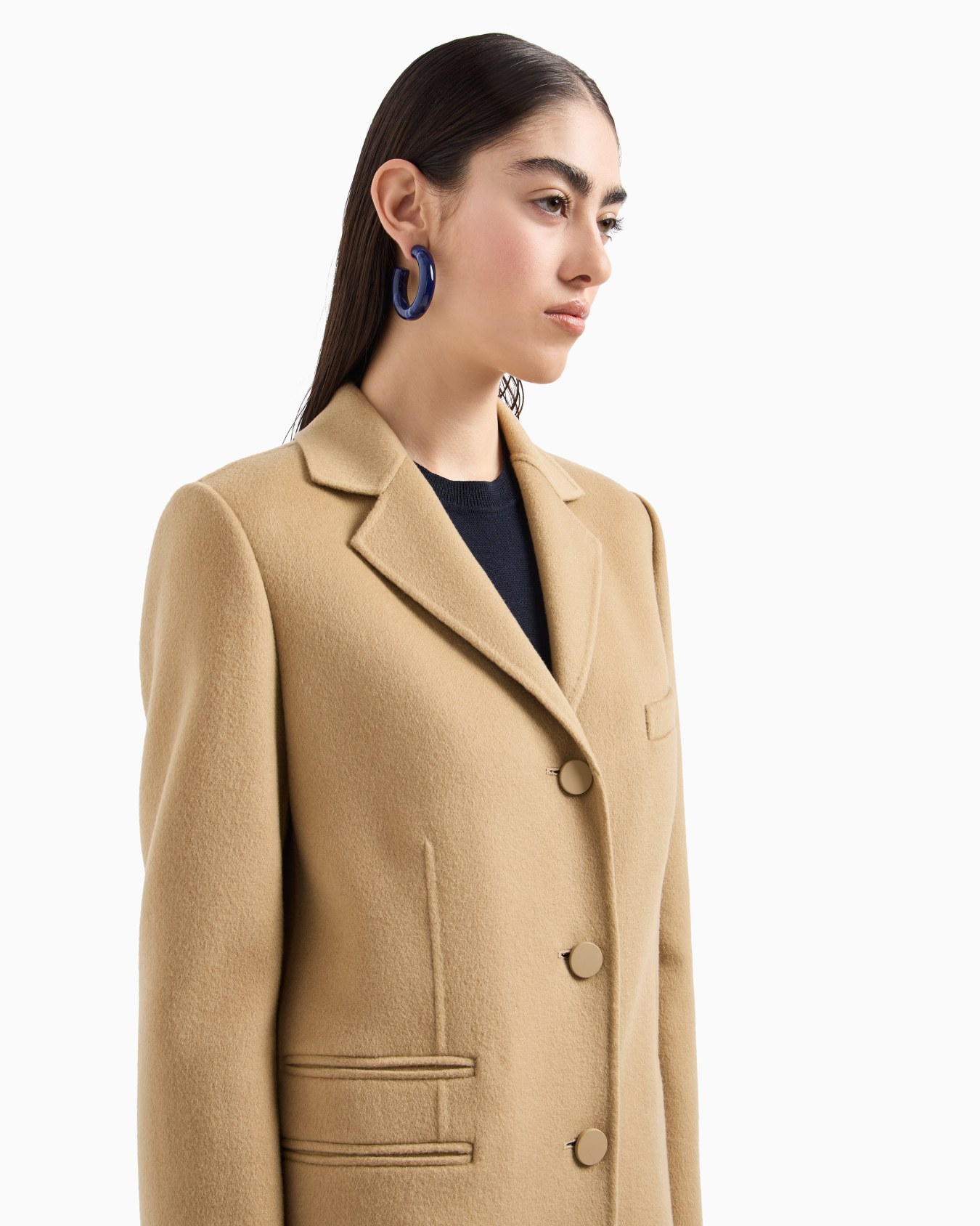 Pure cashmere, lapelled coat Slide 4