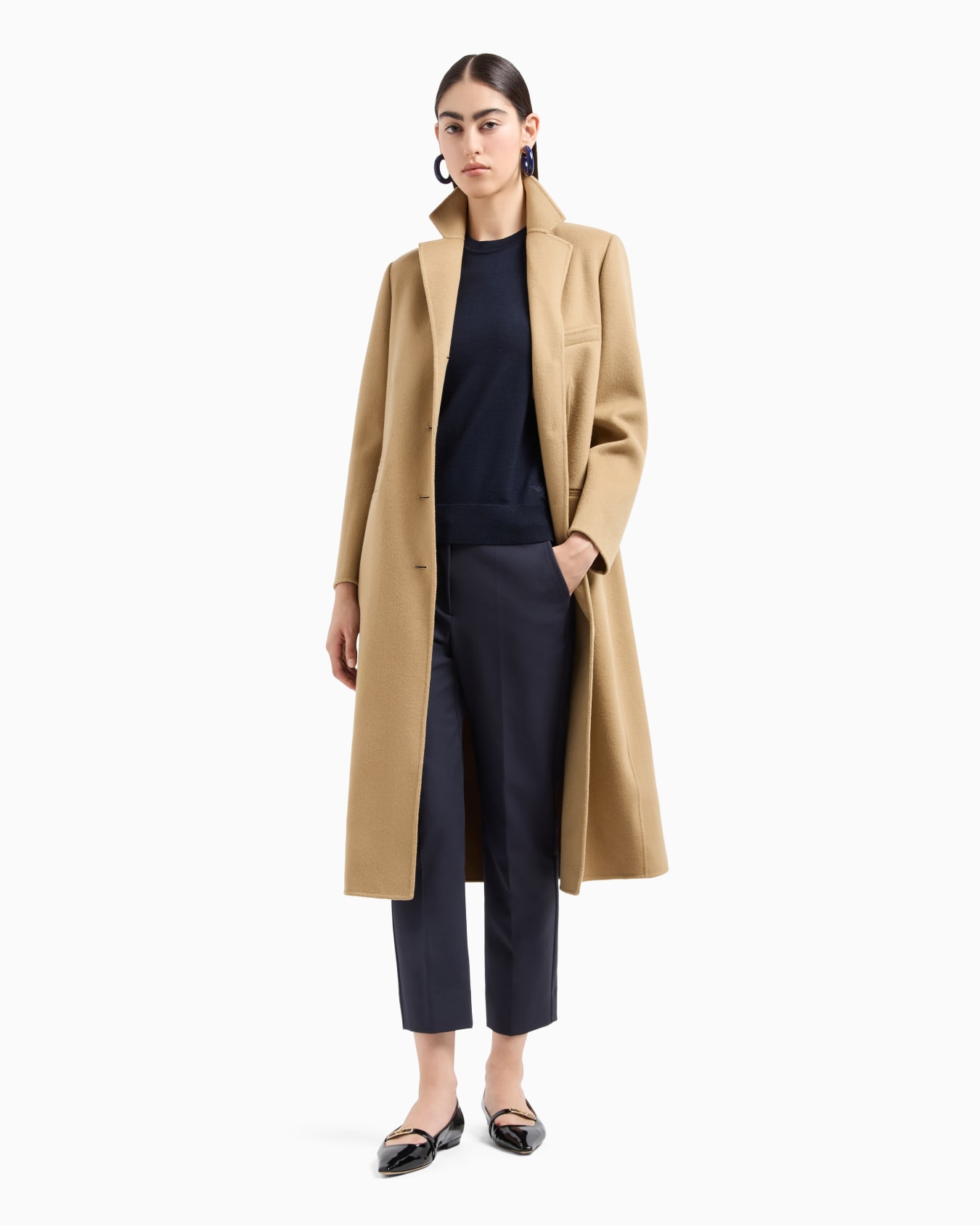 Pure cashmere, lapelled coat Slide 3
