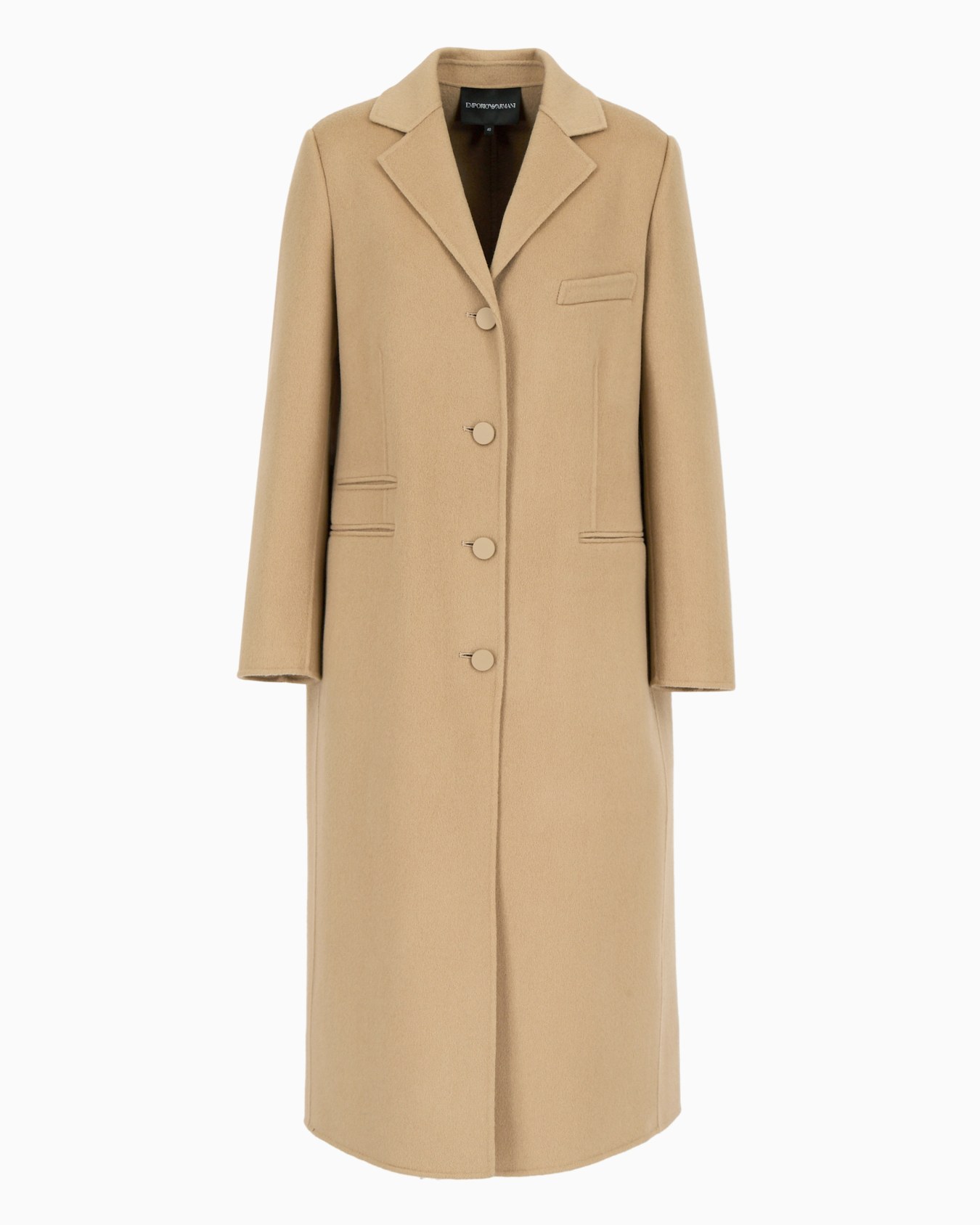 Pure cashmere, lapelled coat Slide 0