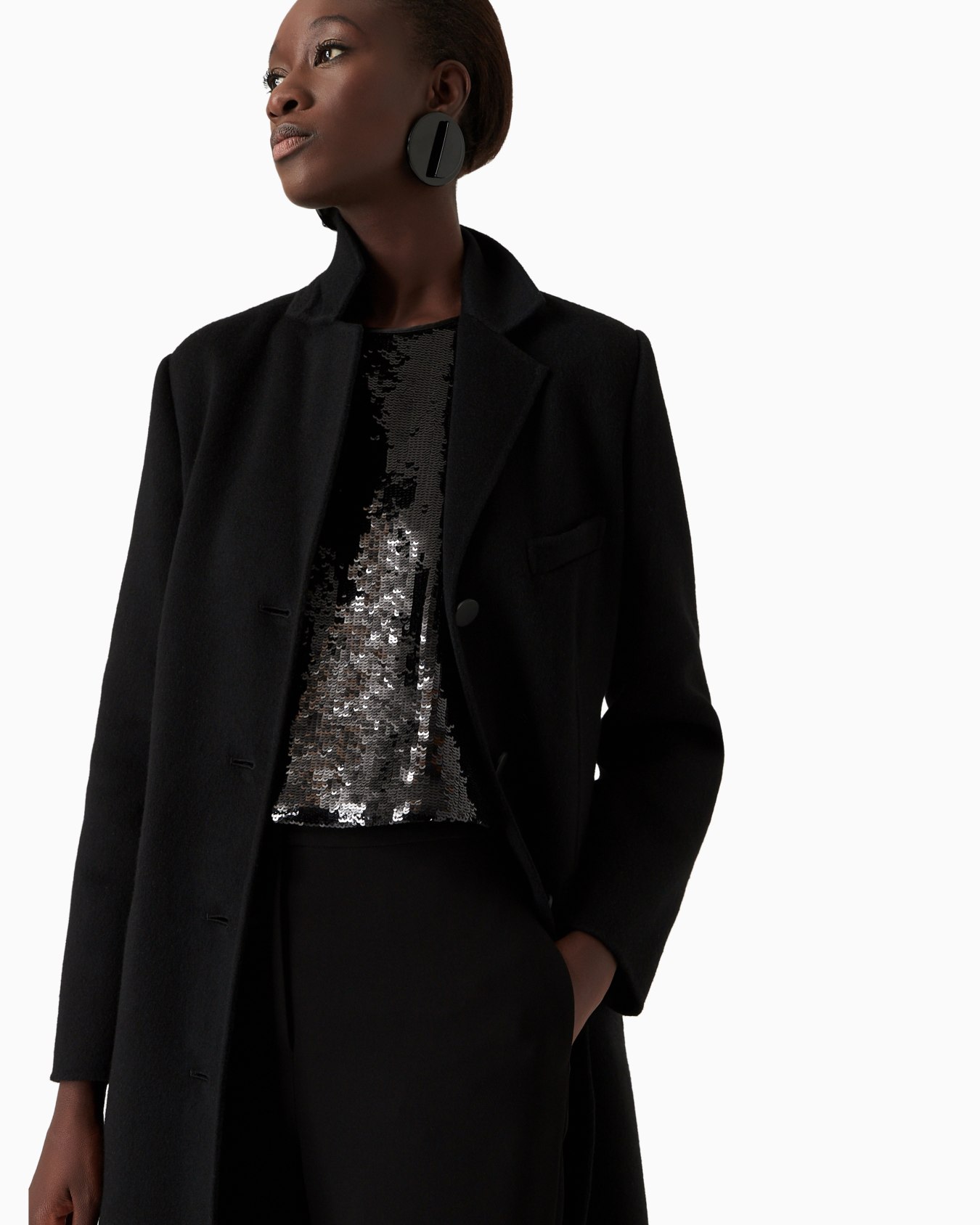 Manteau avec revers en pur cachemire Diapositive 5