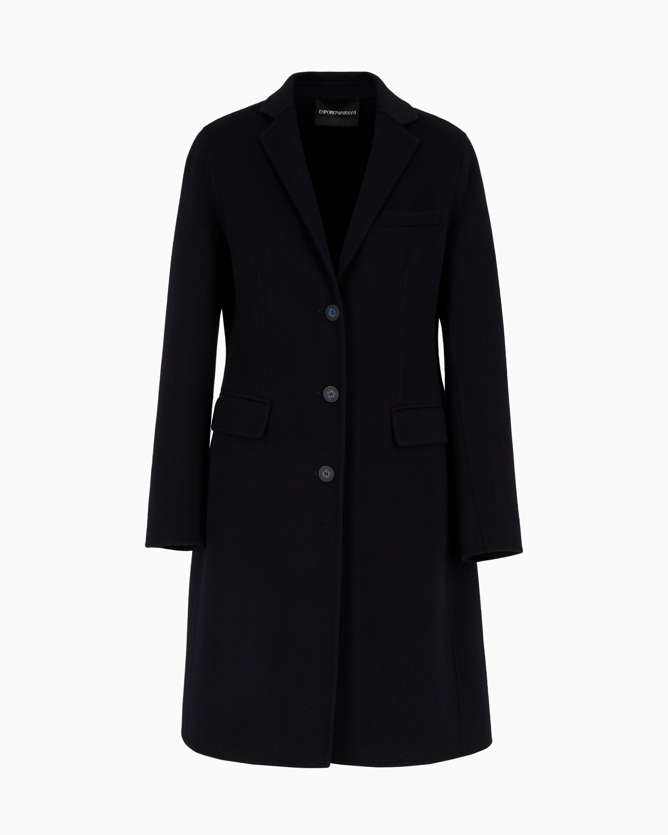 Pure cashmere, lapelled mid-length coat Slide 0