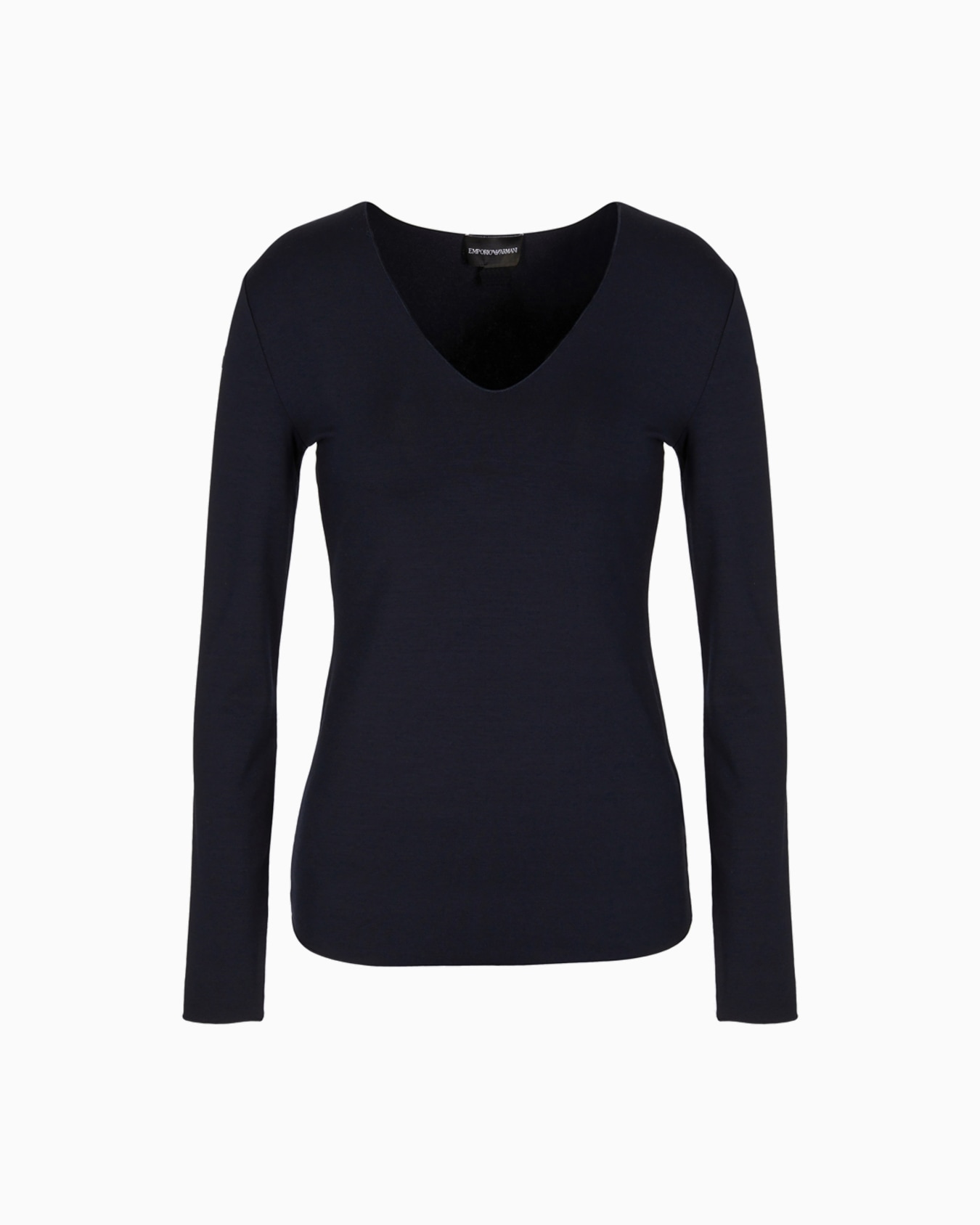Stretch jersey V-neck jumper Slide 0
