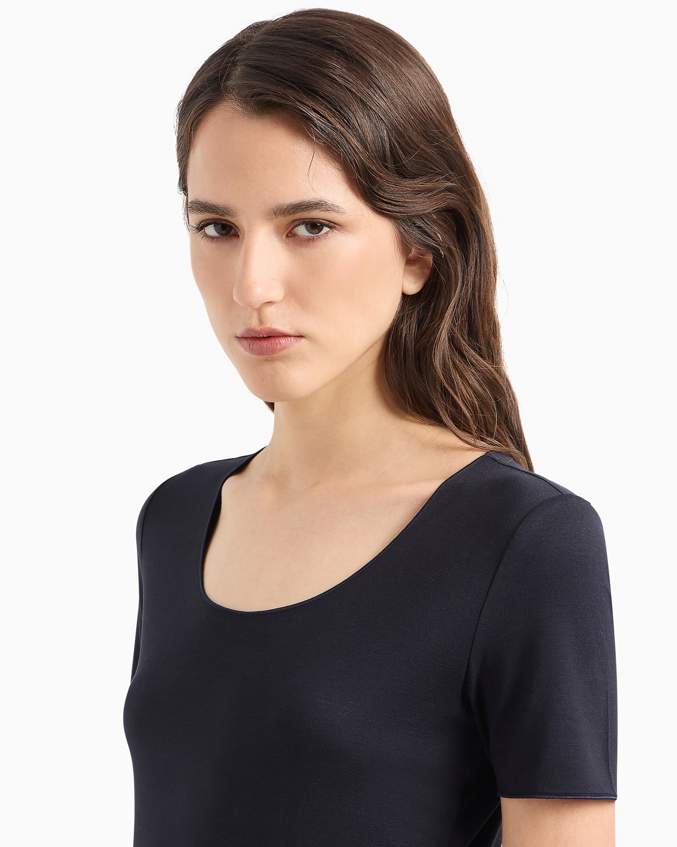 Viscose stretch jersey short-sleeved jumper Slide 4