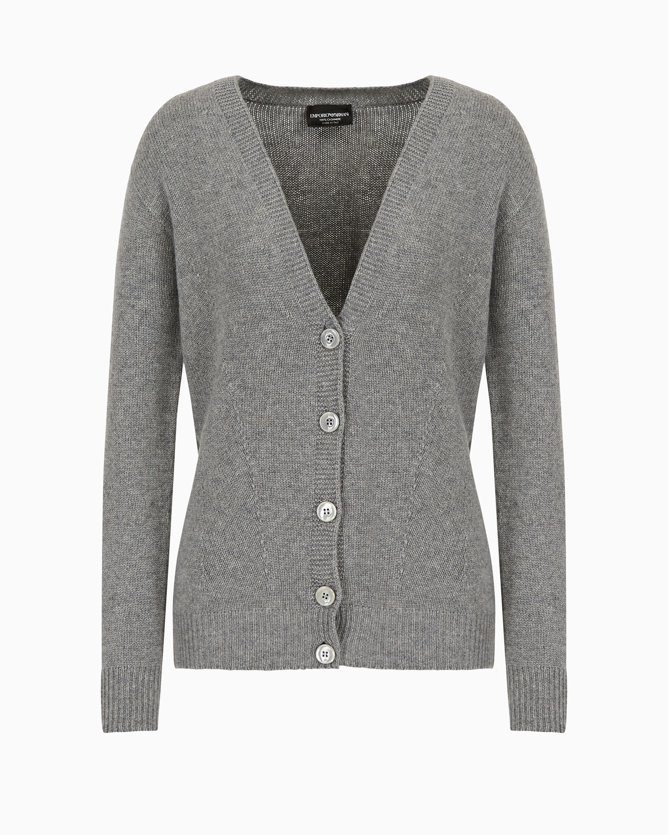 Pure cashmere cardigan with plunging V-neck Slide 0