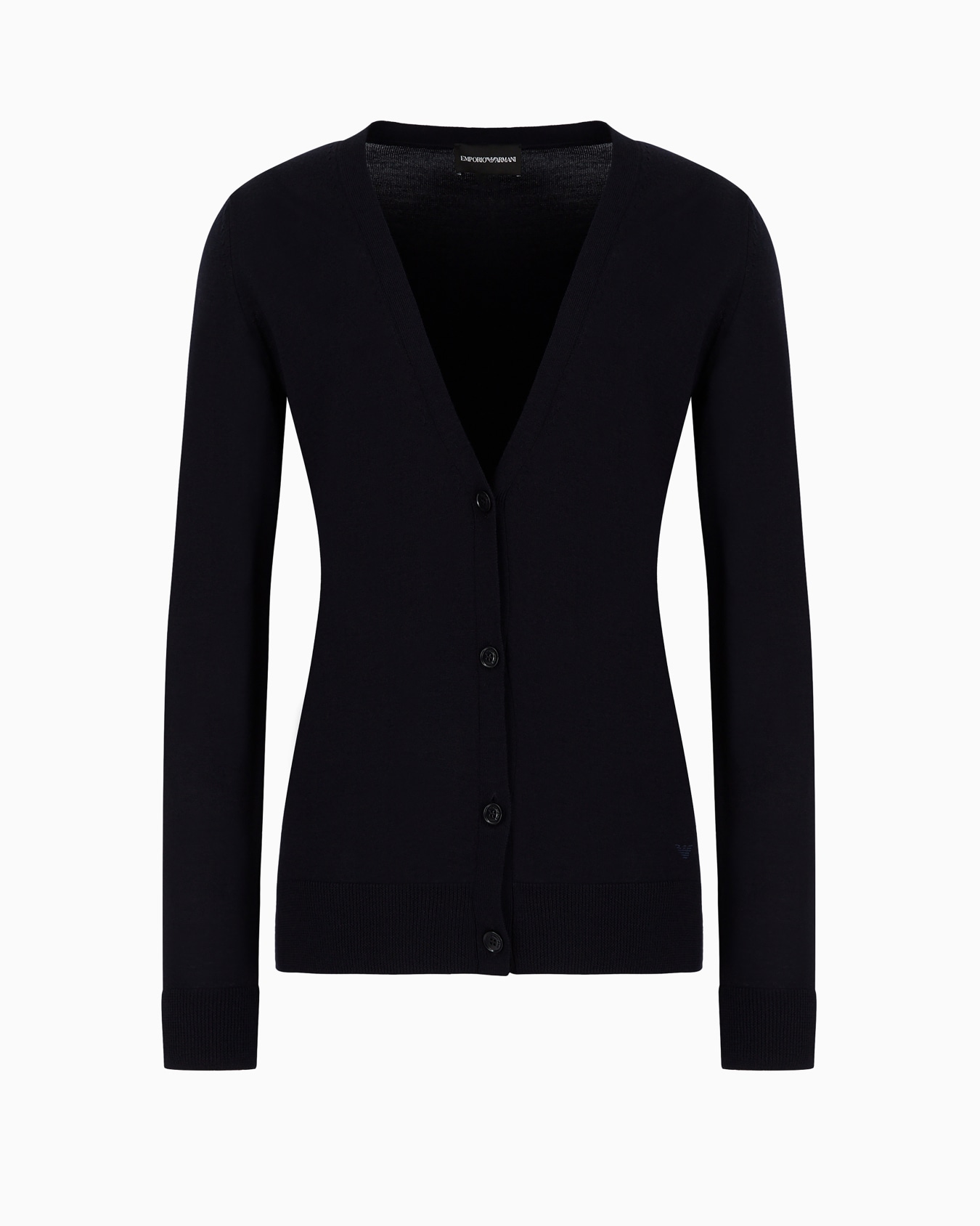 Cardigan aus reiner schurwolle in glattstrick Folie 0