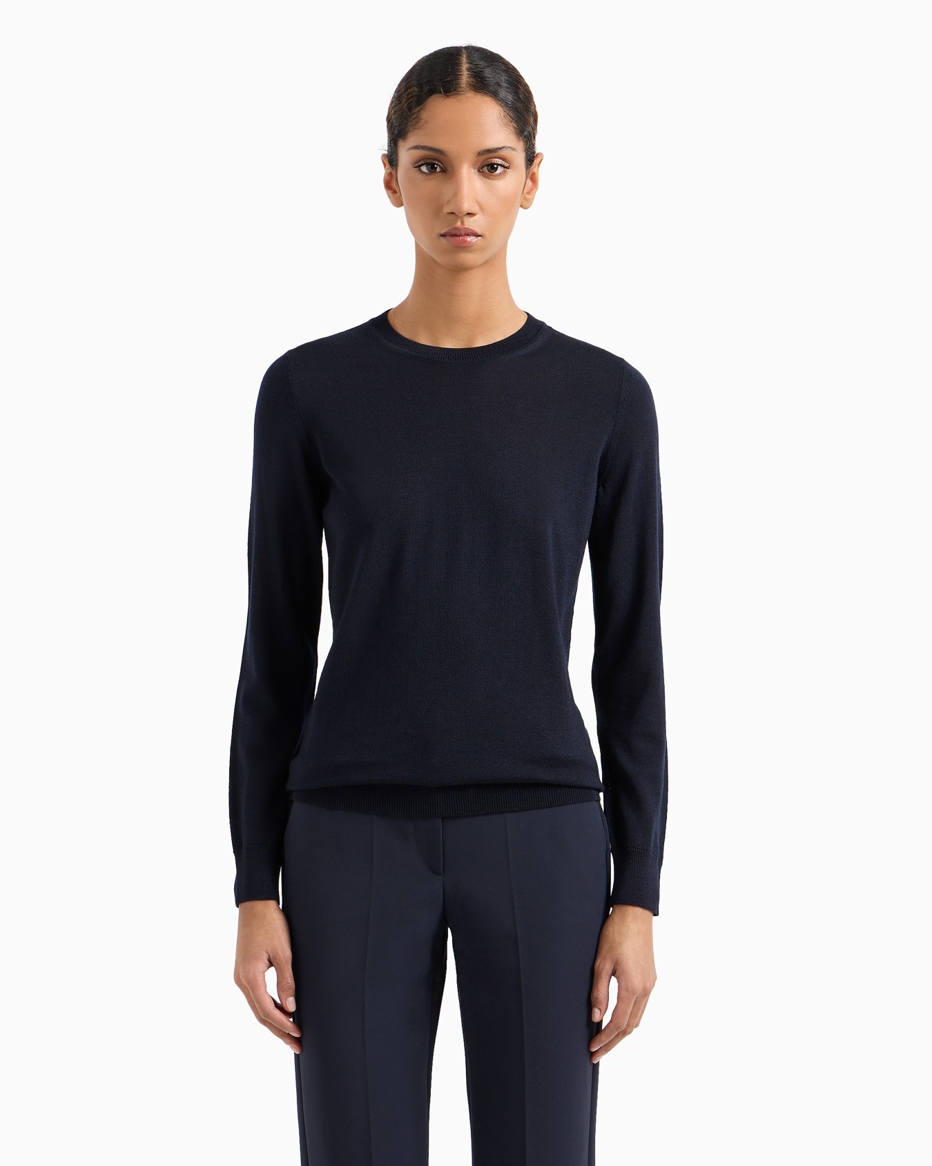 Crew-neck jumper in pure virgin wool Slide 3