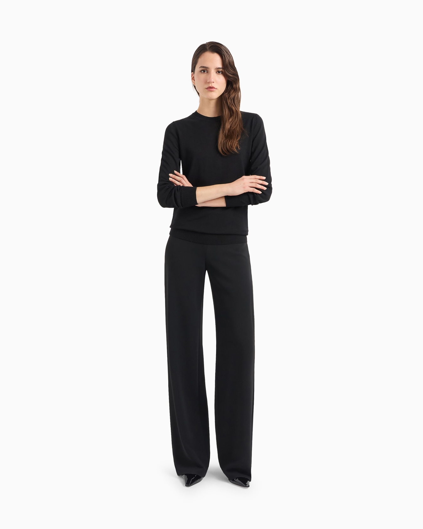Crew-neck jumper in pure virgin wool Slide 1