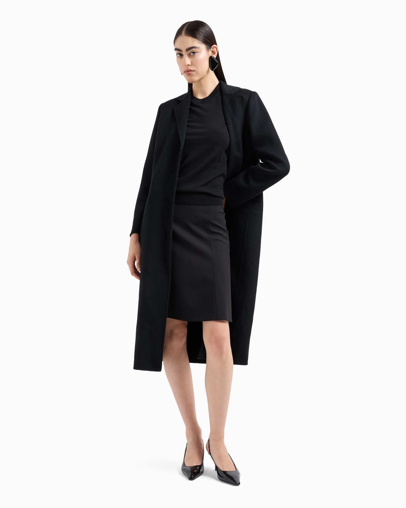 Short-sleeved jumper in plain-knit pure virgin wool Slide 3
