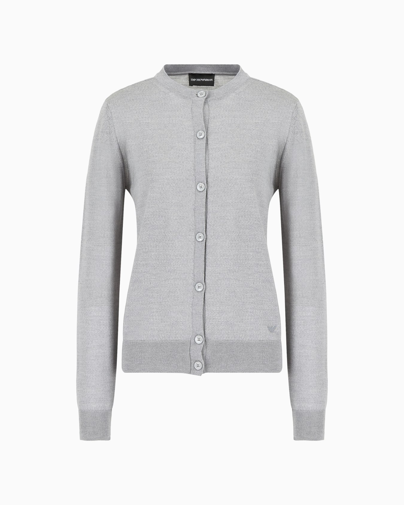 Cardigan in plain-knit, pure virgin wool Slide 0