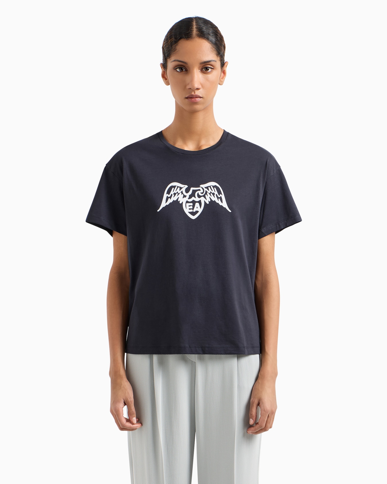 Pima T-shirt with eagle logo Slide 3