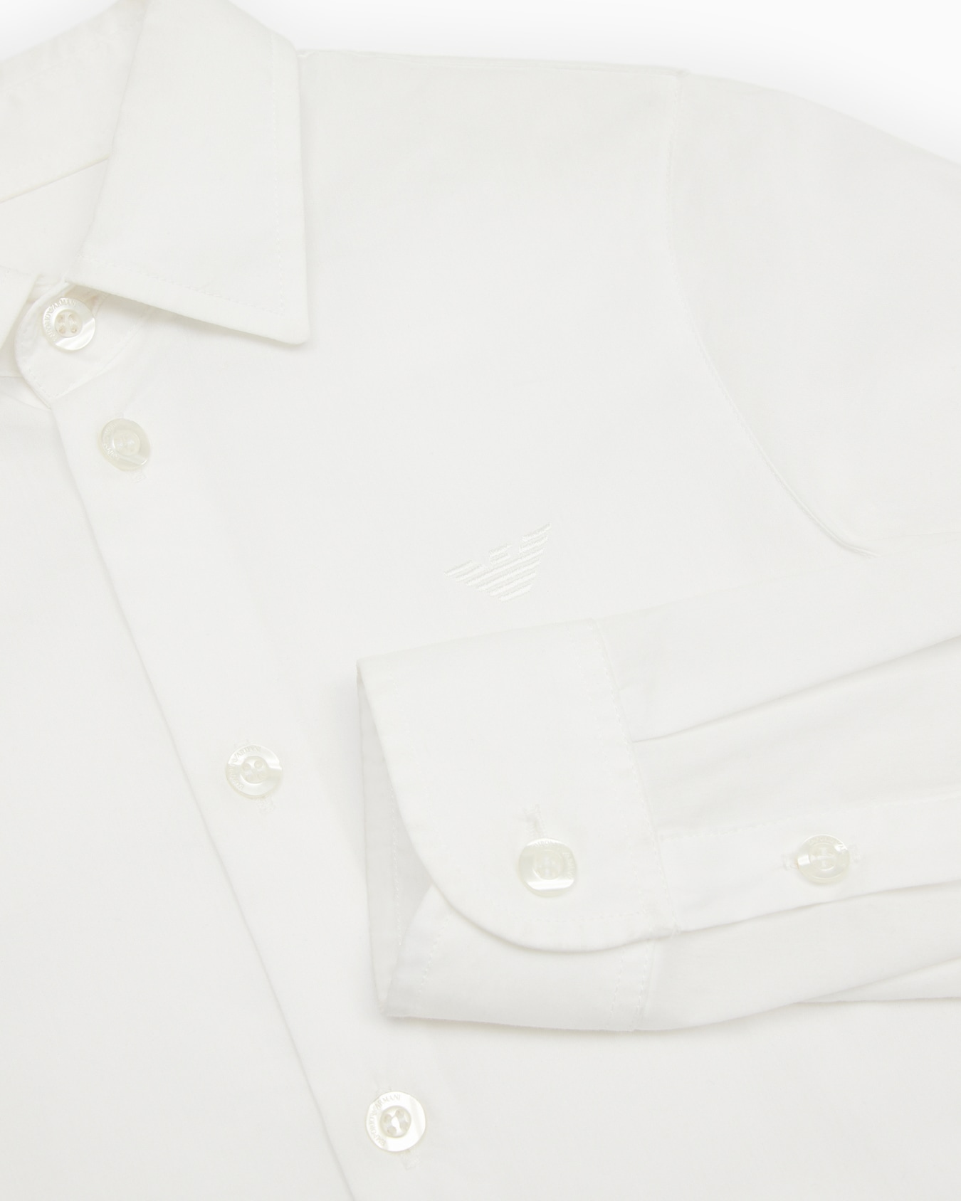 Poplin shirt with monochromatic eagle embroidery Slide 1