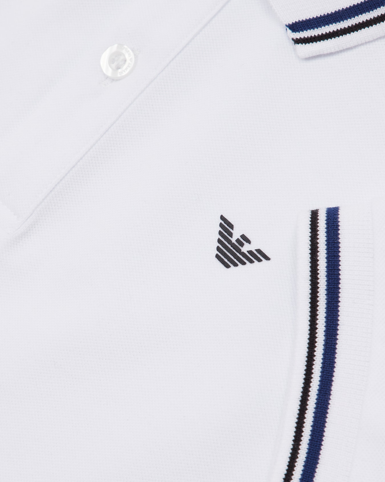 Stretch piqué polo shirt with striped trim Slide 3