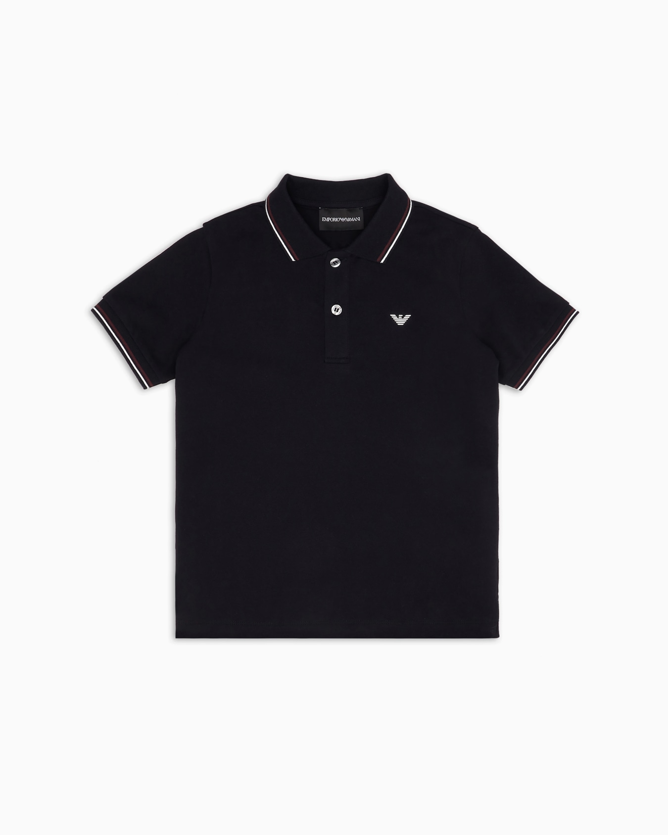 Polo en pique stretch avec bords rayes