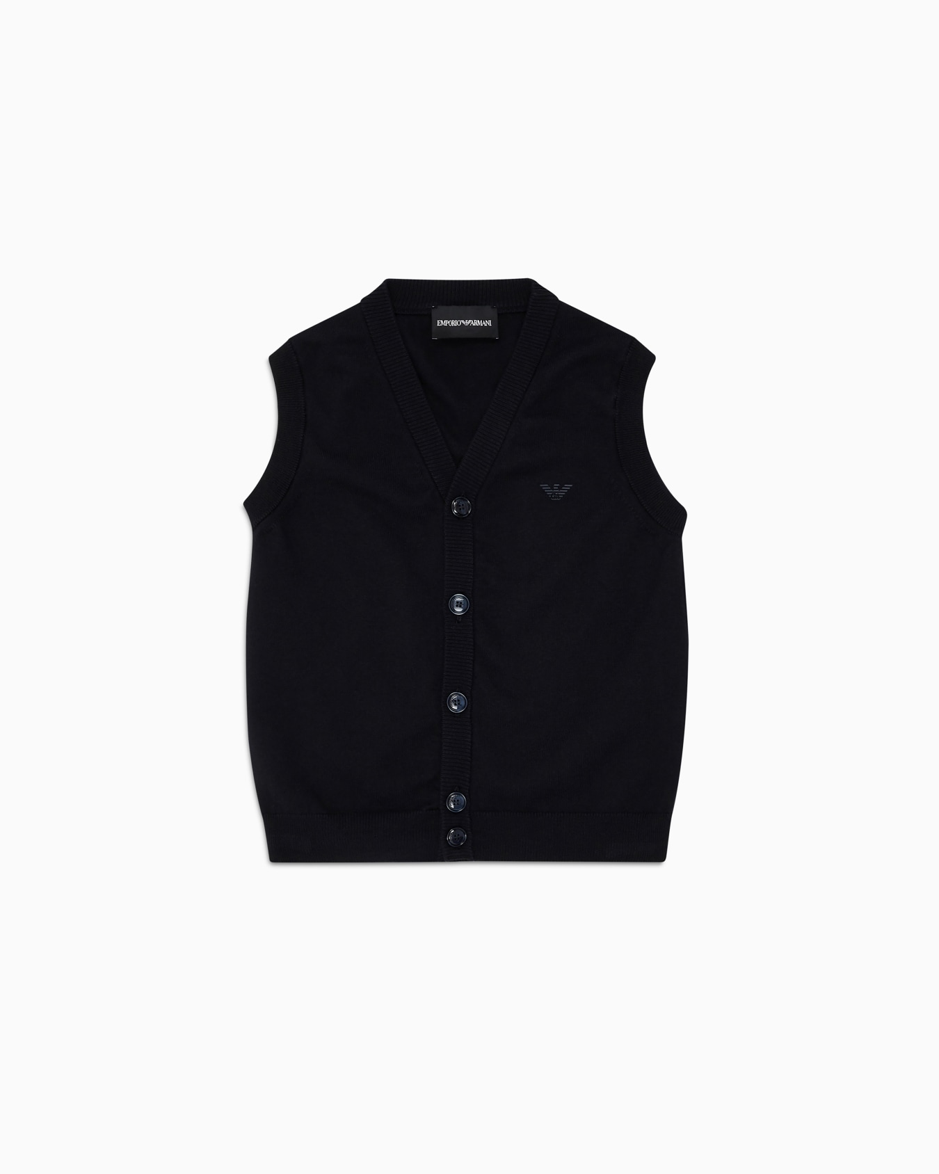 Gilet col en V en maille à boutons Diapositive 0