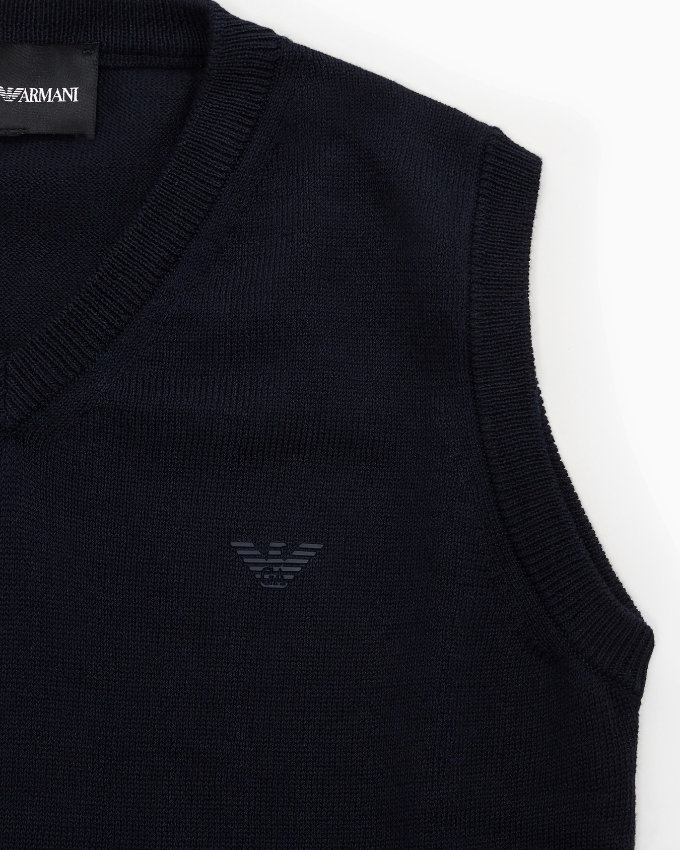 Veste sans manches avec col V en maille point de blé Diapositive 1
