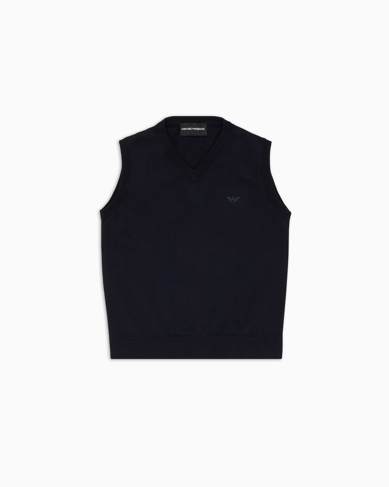 Veste sans manches avec col V en maille point de blé Diapositive 0