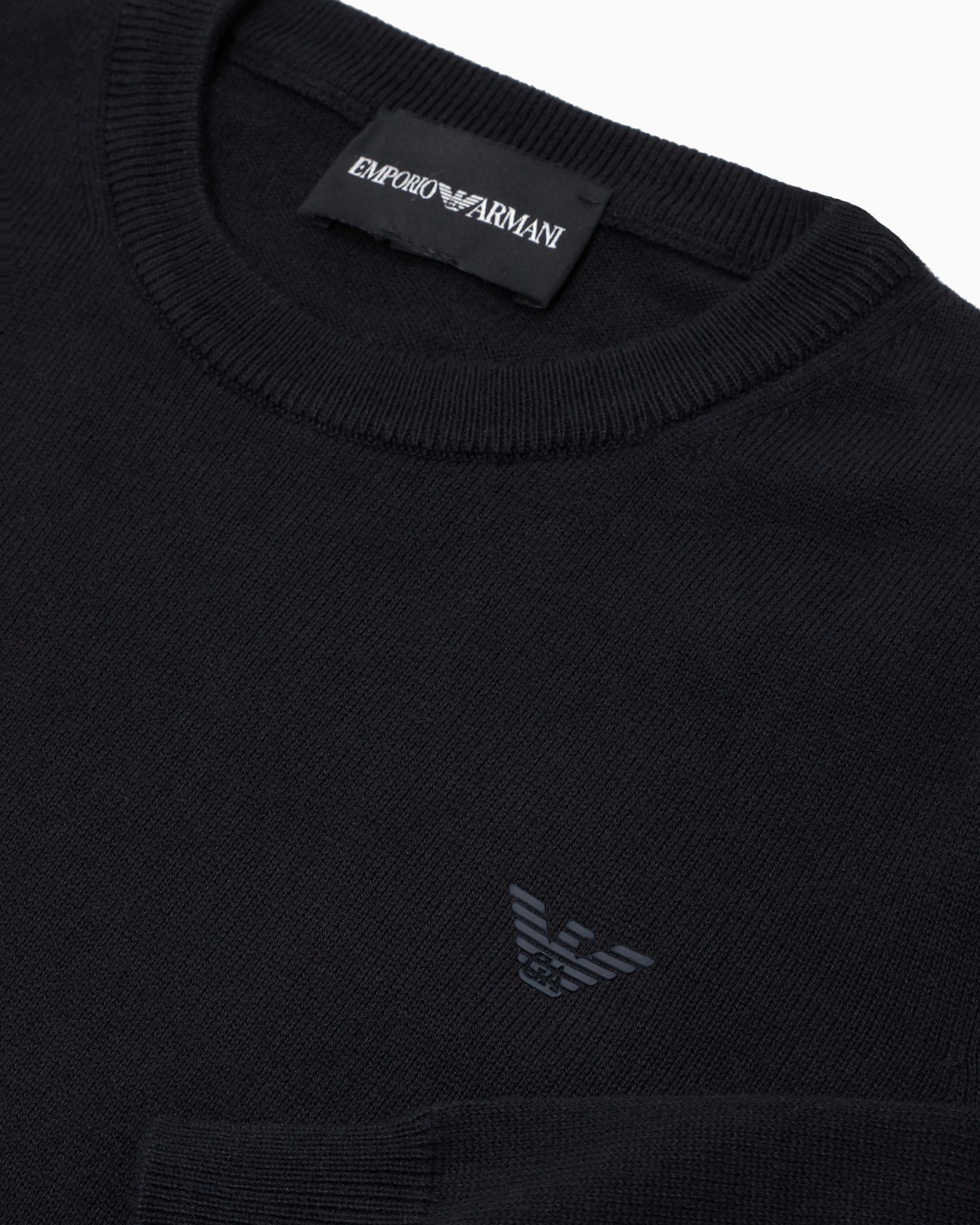 Wool-blend jumper with micro-eagle embroidery Slide 1