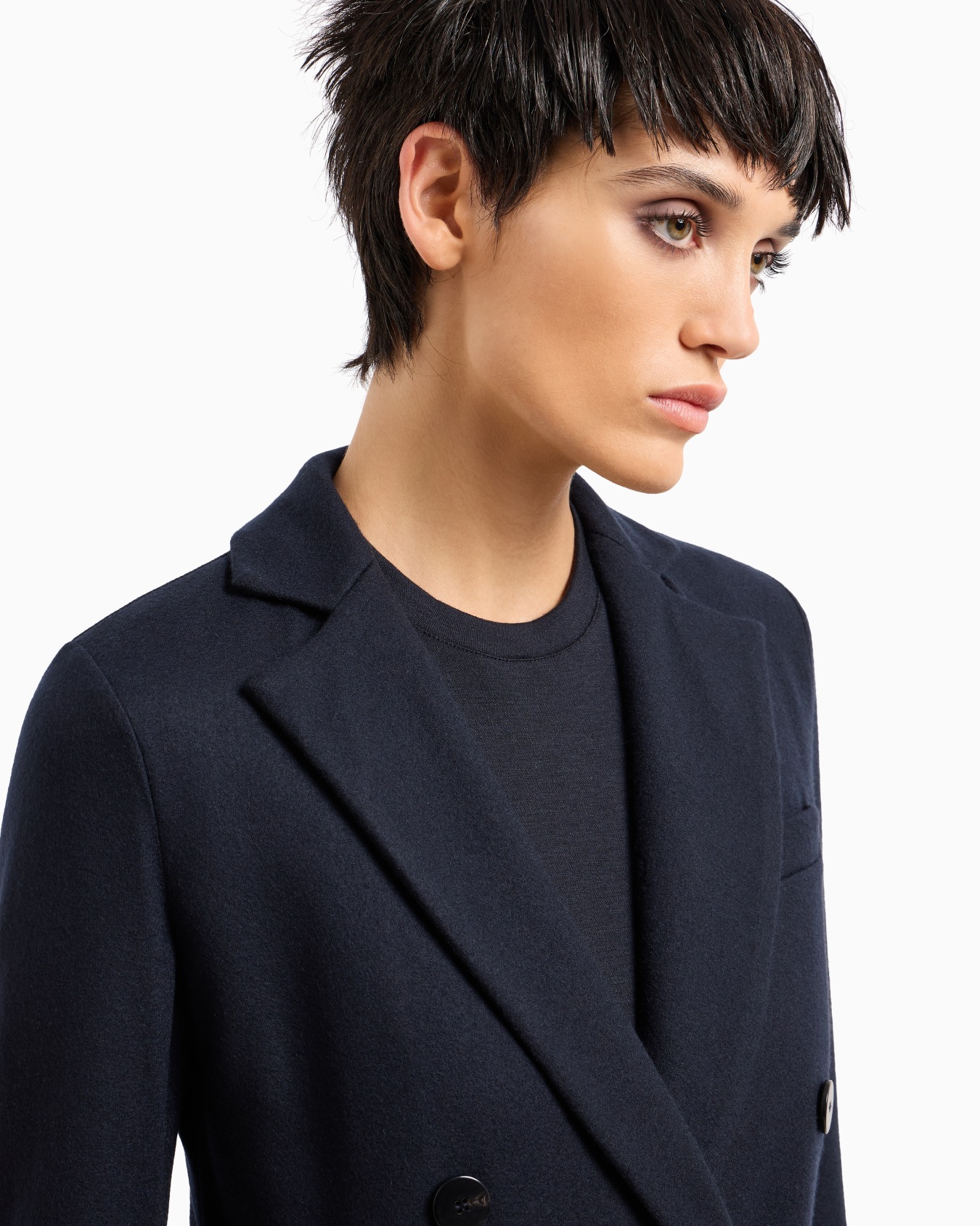 Pure cashmere jersey double-breasted jacket Slide 4