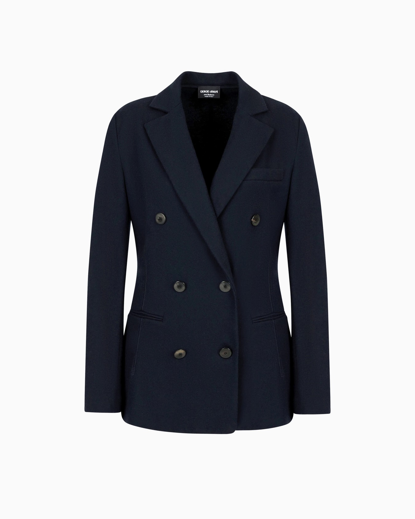 Pure cashmere jersey double-breasted jacket Slide 0