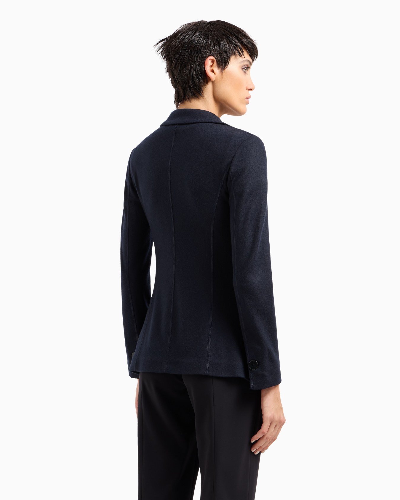 Pure cashmere jersey double-breasted jacket Slide 2