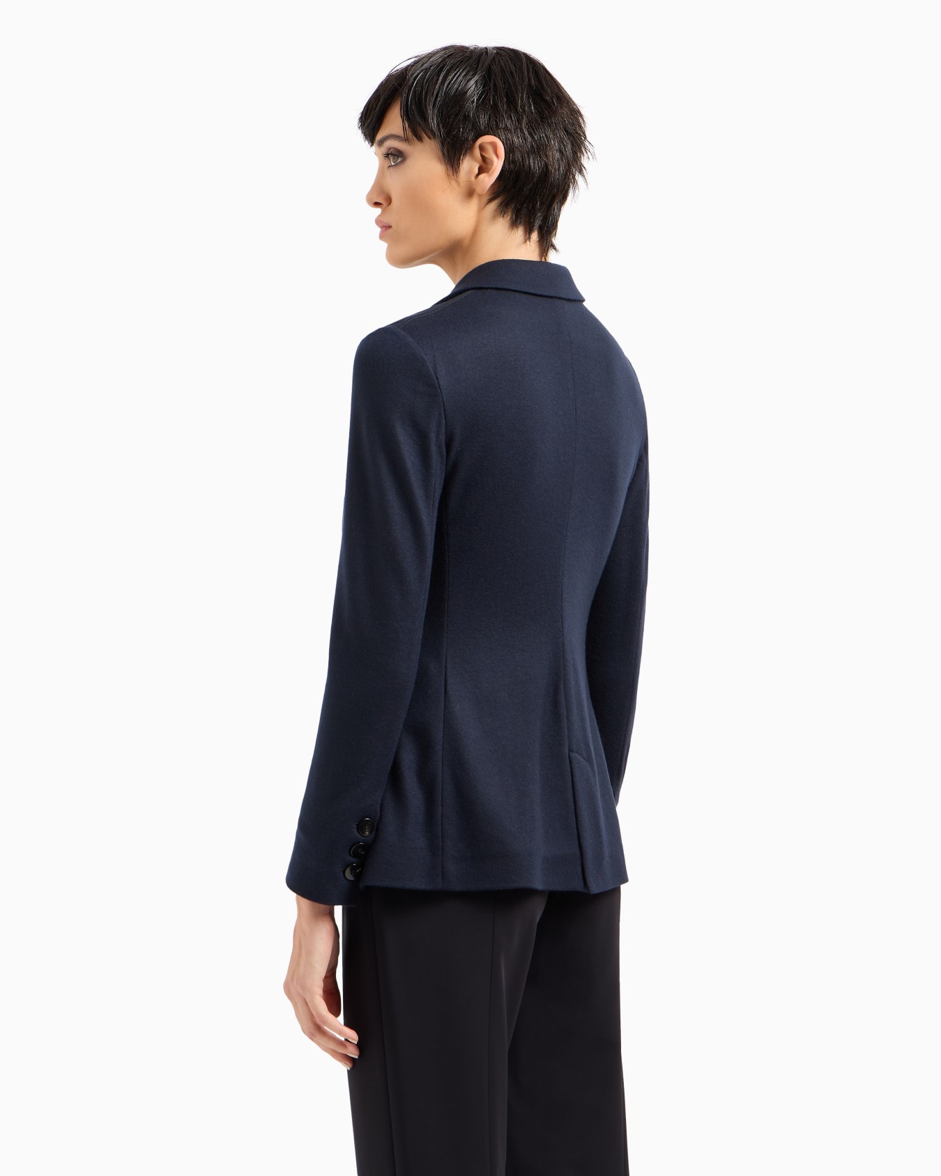 Single-breasted jacket in pure cashmere jersey Slide 2