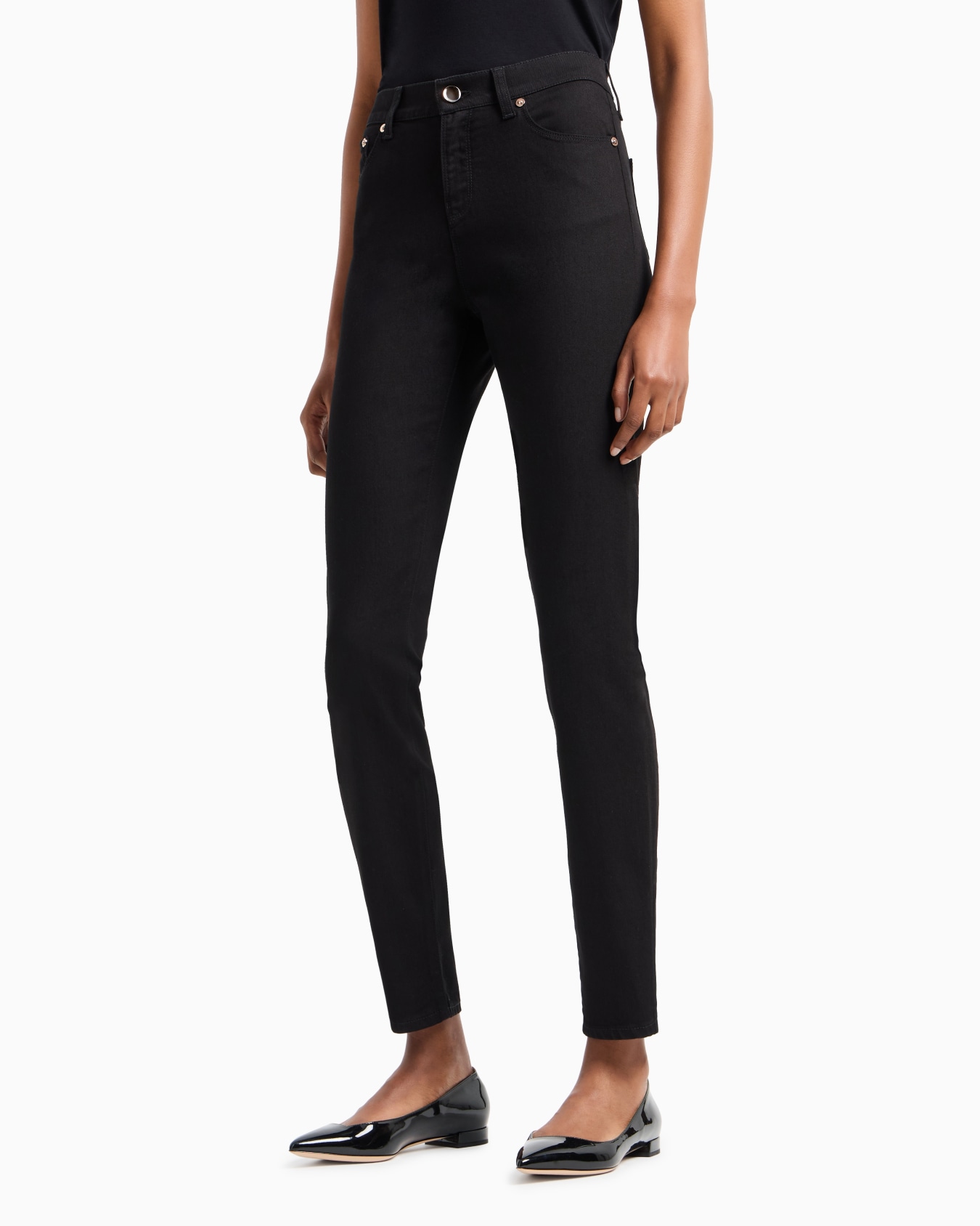 Stretch-cotton, slim-fit, five-pocket trousers Slide 1