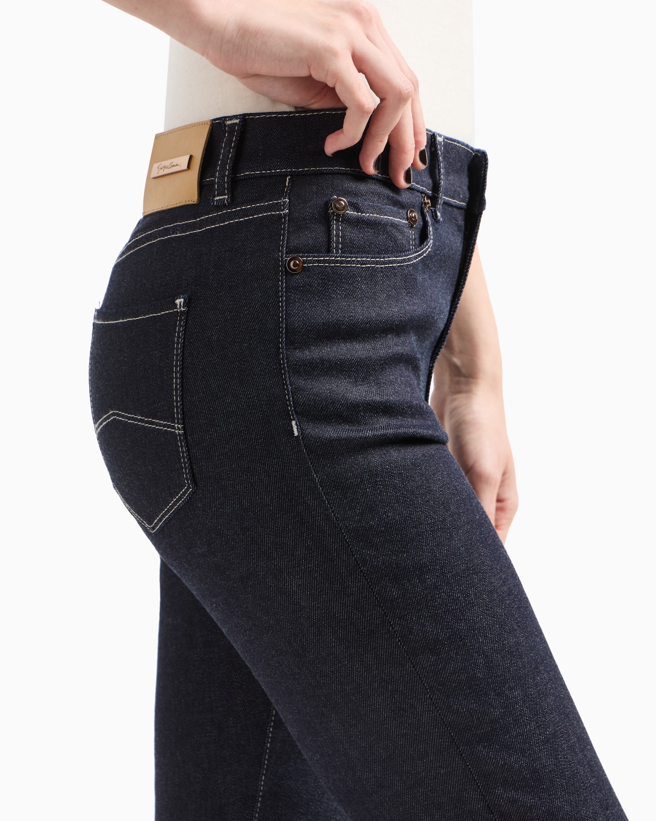 Five-pocket, slim-fit, stretch cotton-denim trousers Slide 4