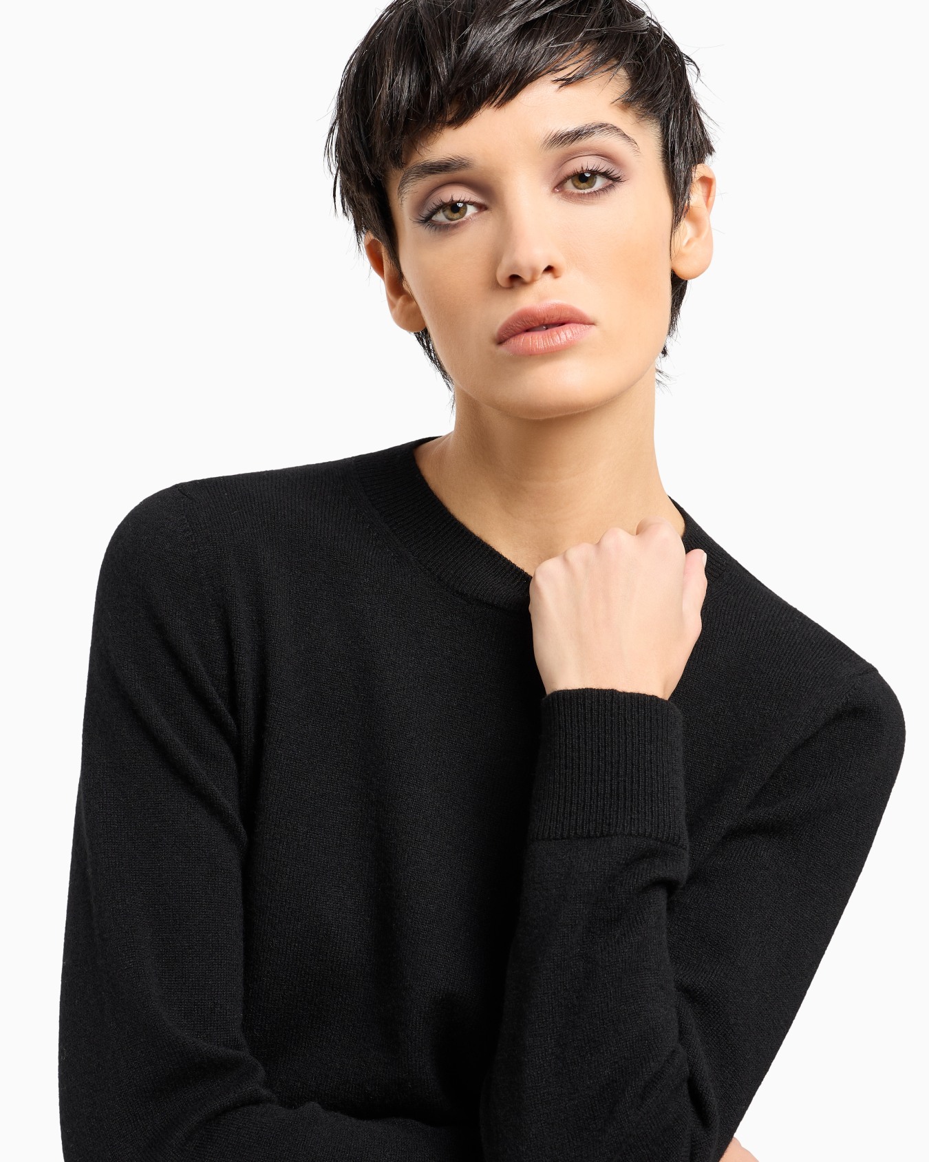 Pull en cachemire avec bords côtelés Diapositive 4