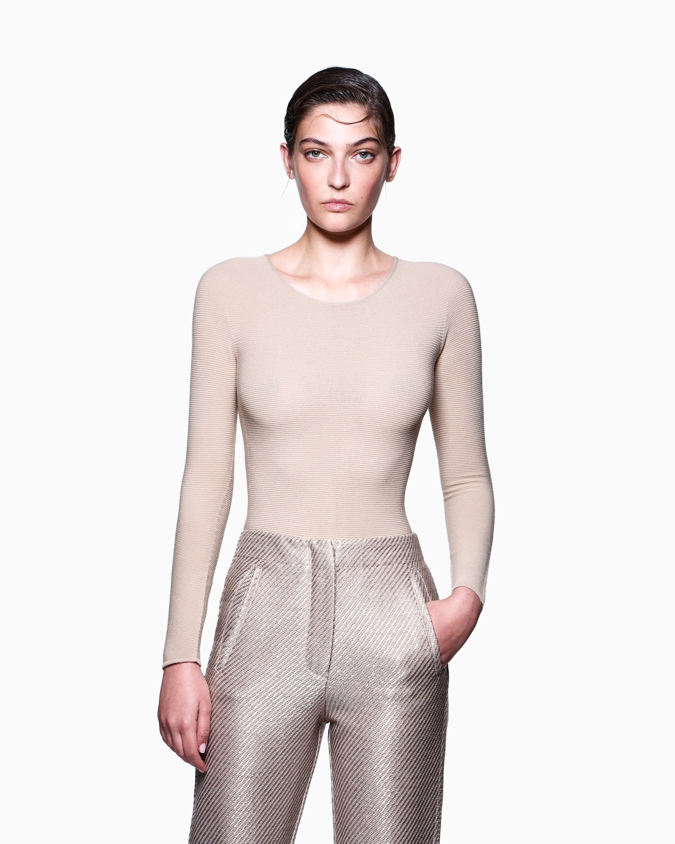 Links-stitch viscose long-sleeved jumper Slide 3