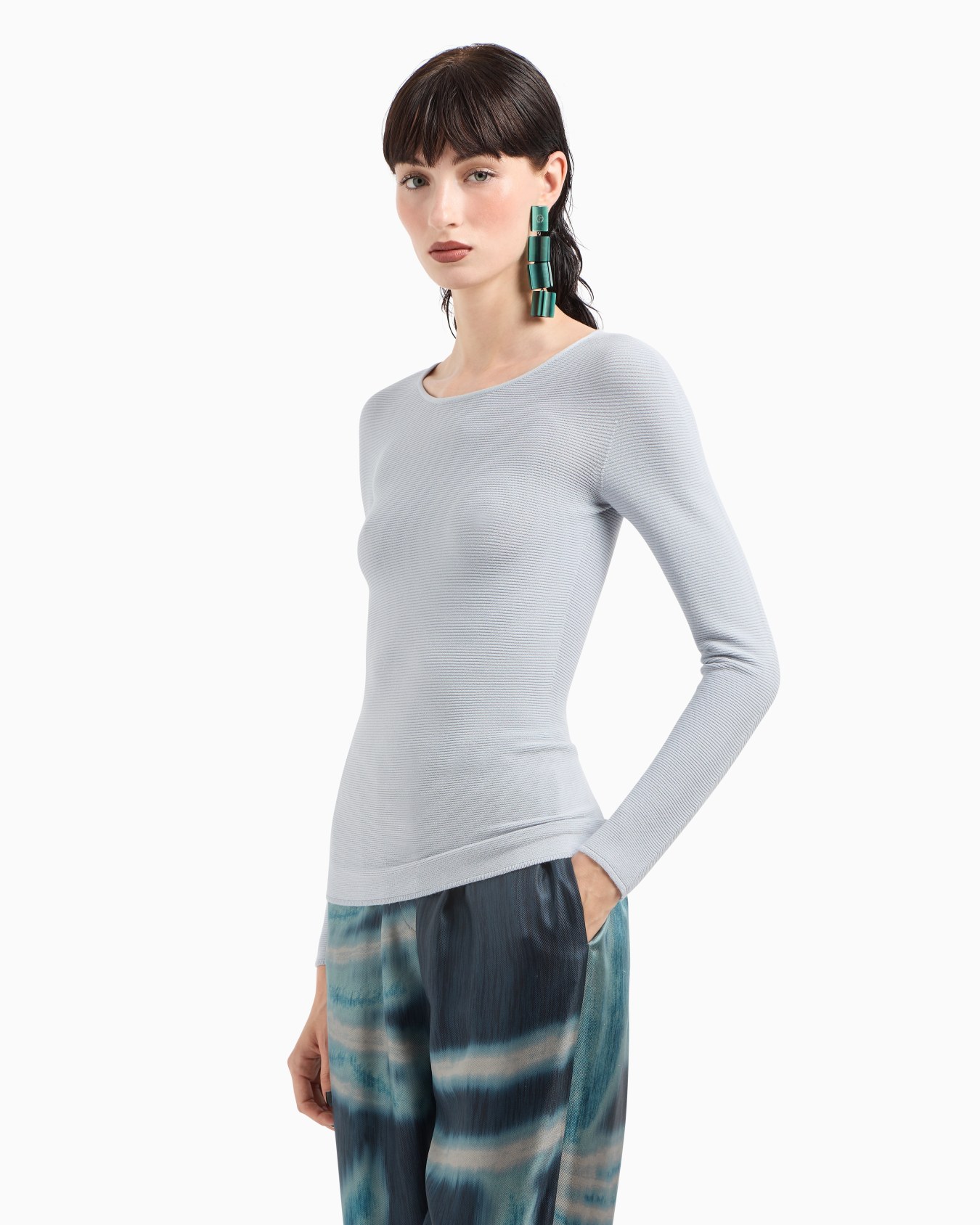 Links-stitch viscose long-sleeved jumper Slide 1