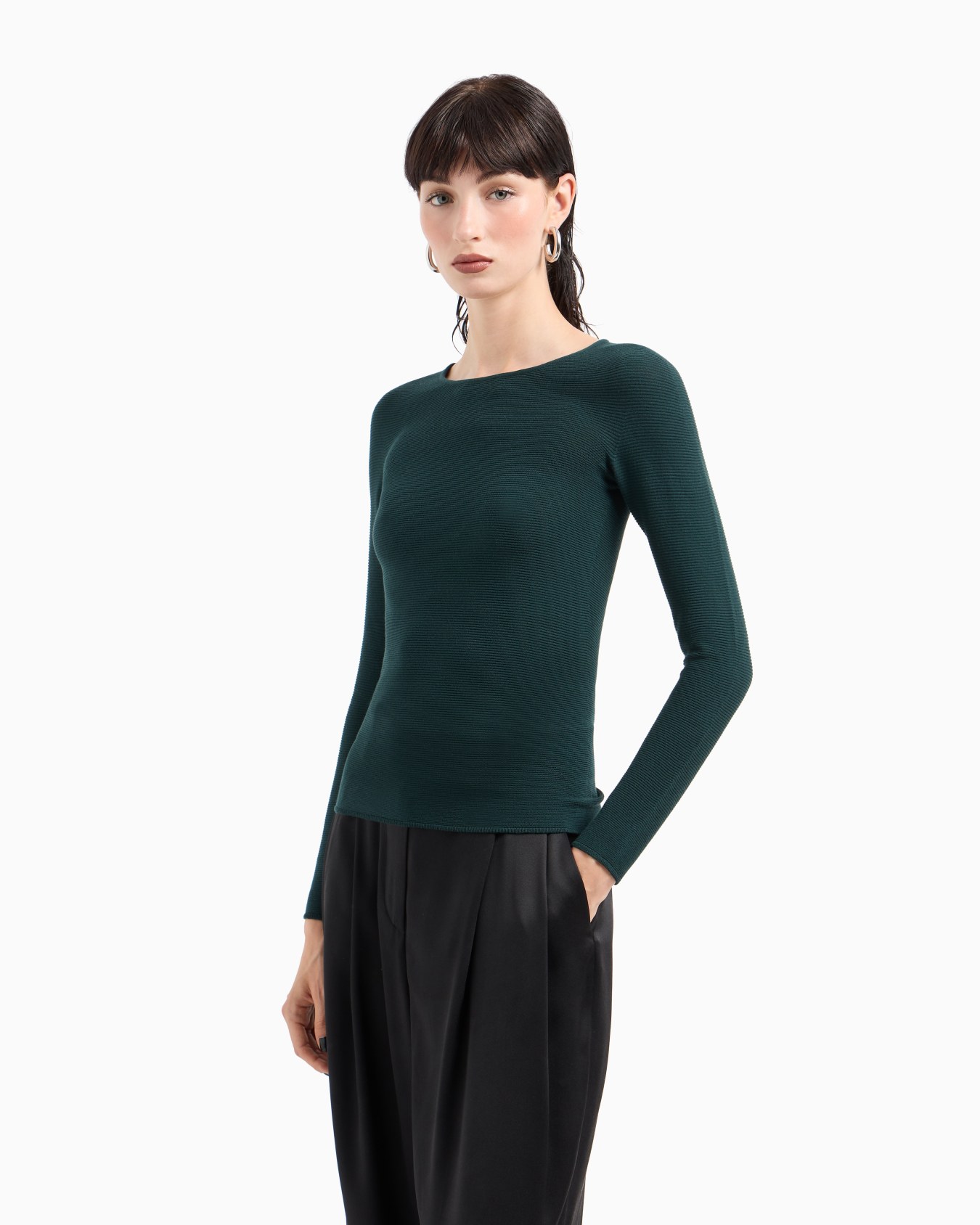 Links-stitch viscose long-sleeved jumper Slide 1