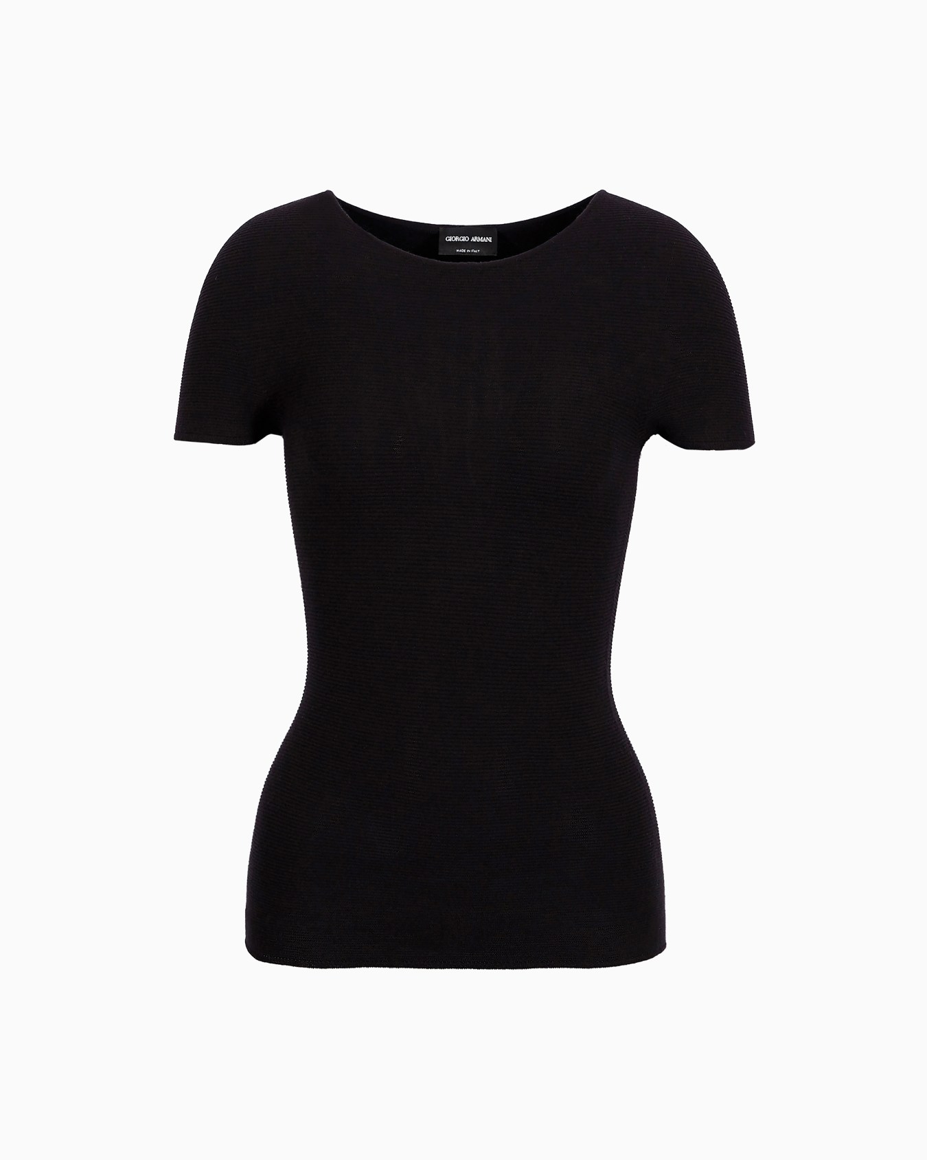 Pull à manches courtes en viscose au point mousse Diapositive 0