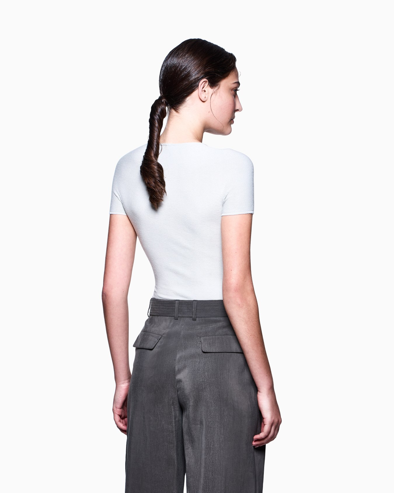 Links-stitch viscose short-sleeved jumper Slide 2