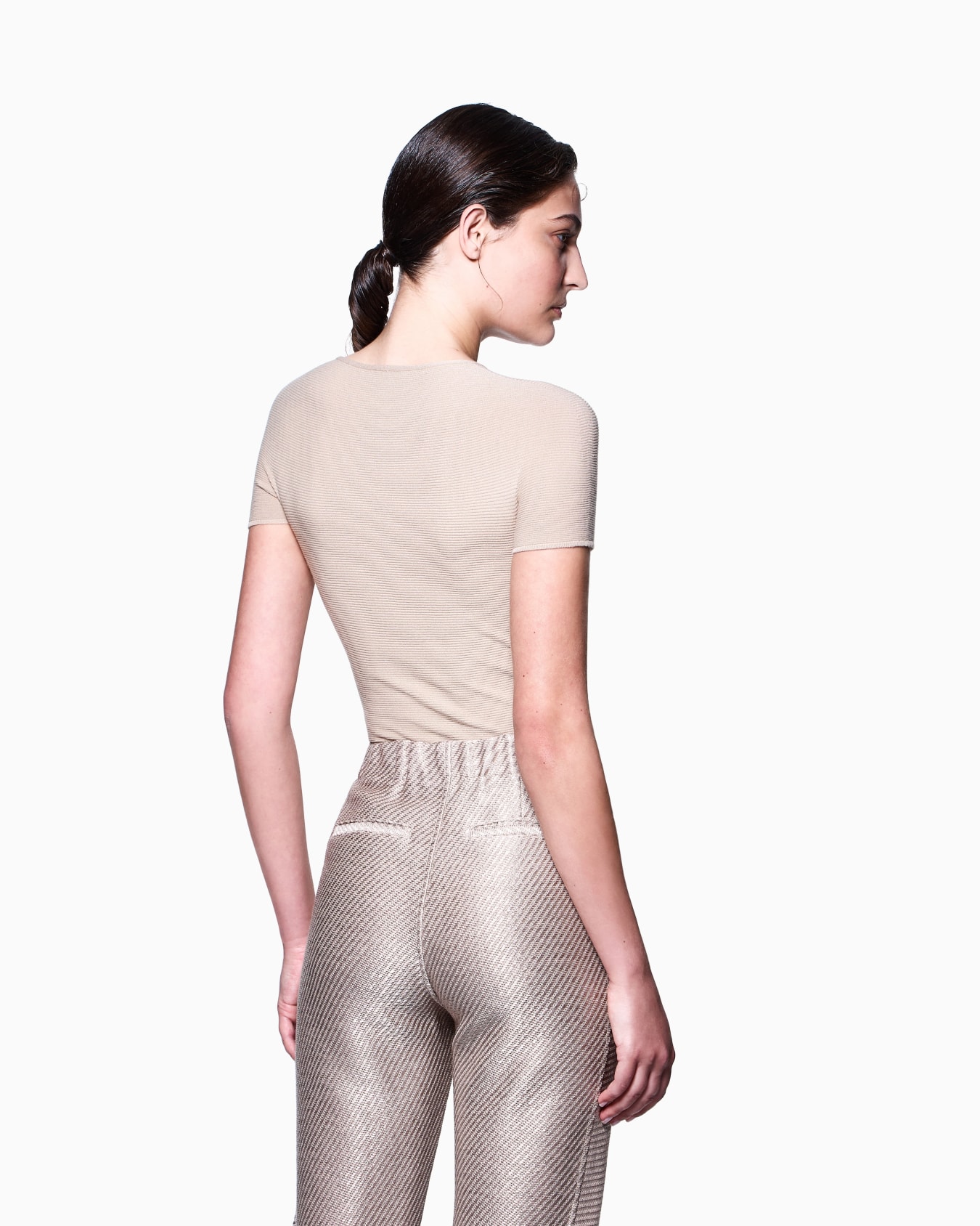 Links-stitch viscose short-sleeved jumper Slide 2