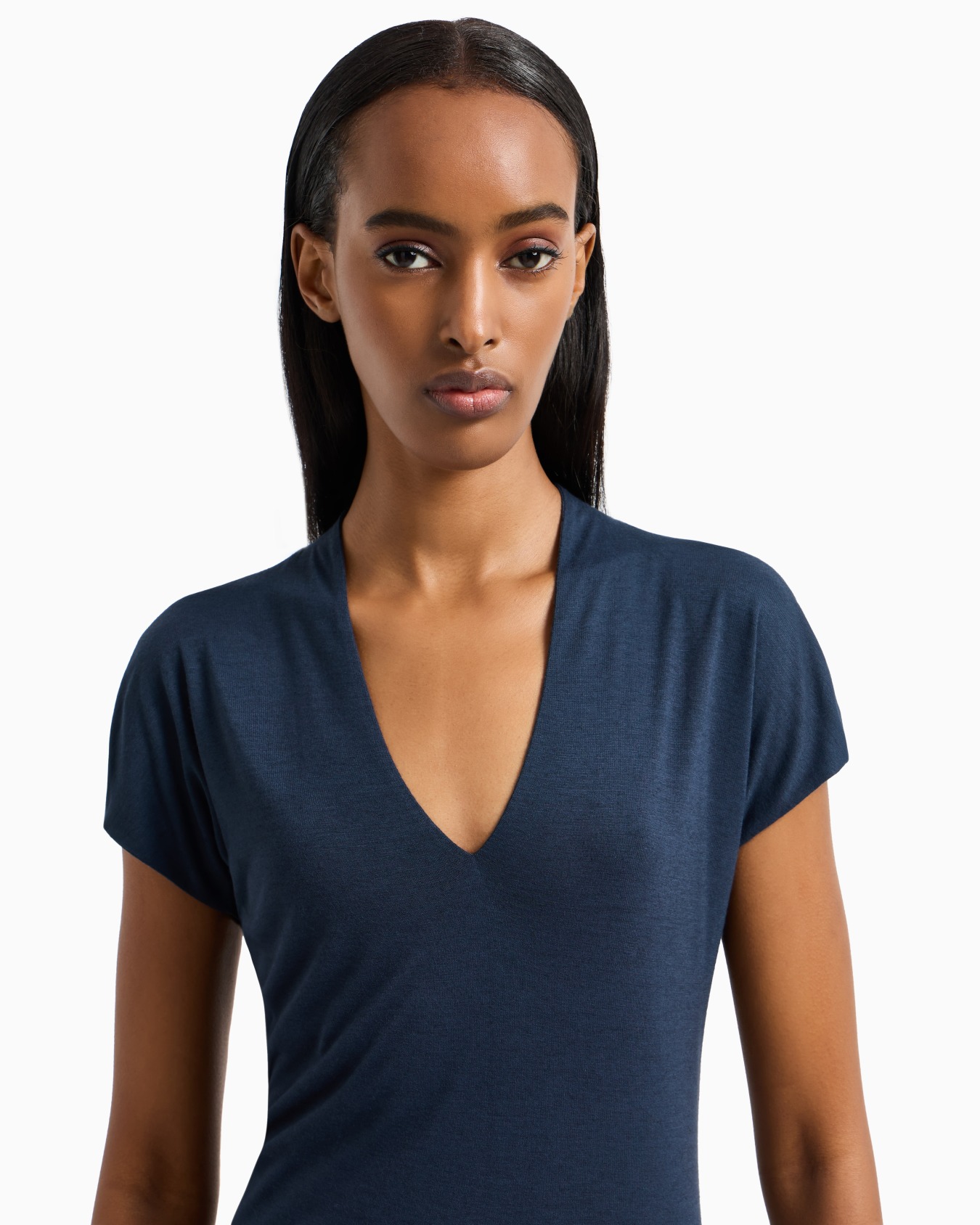 Top de punto con cuello en V Diapositiva 4