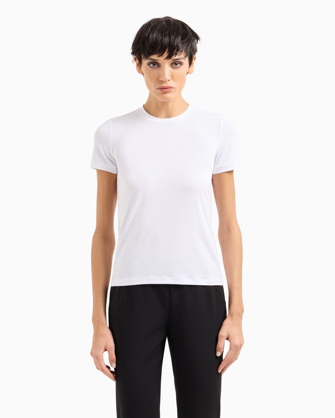 ストレッチ・ビスコース・ジャージーTシャツ スライドする 1