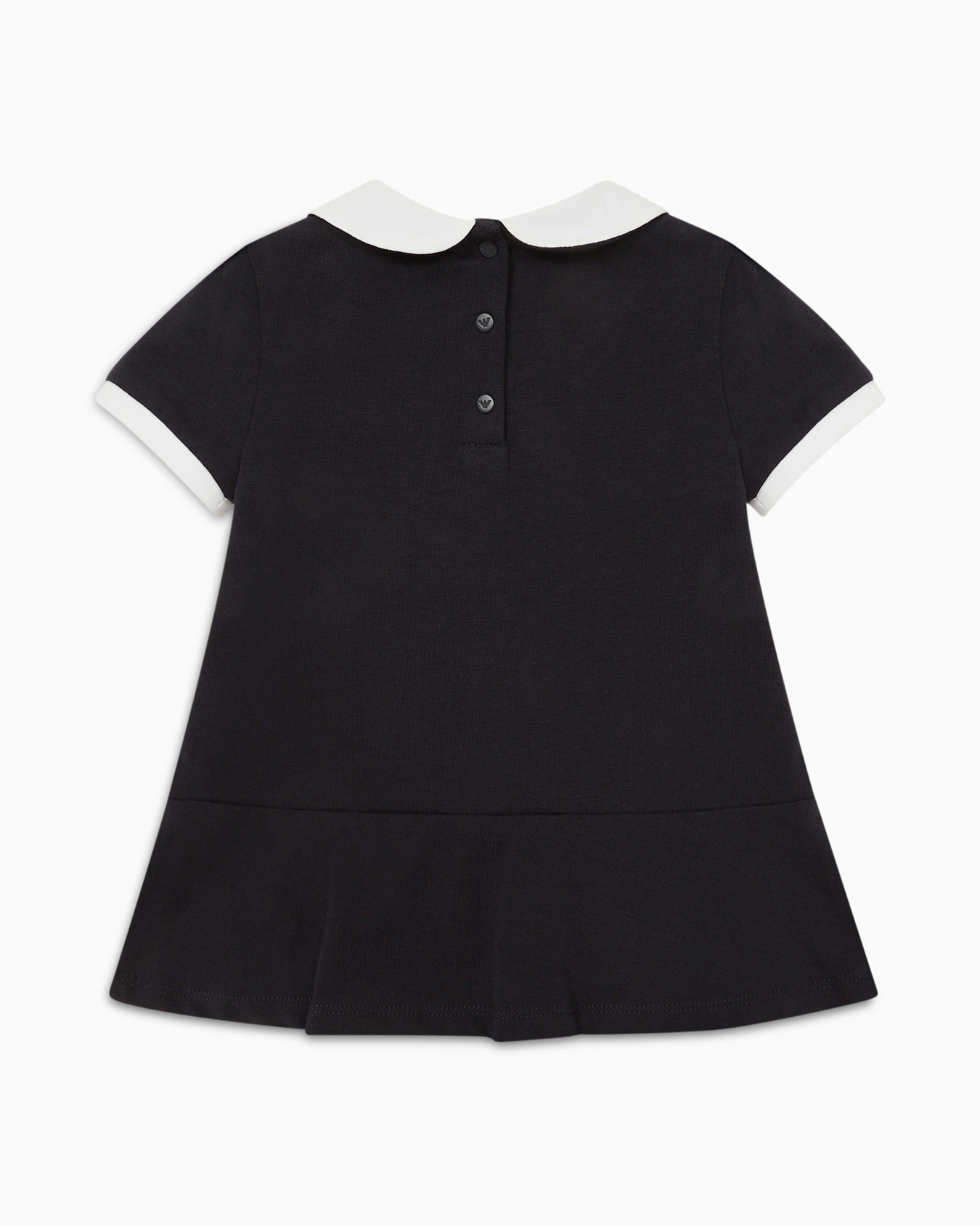 Robe en jersey à col Claudine avec jupe plissée Diapositive 2