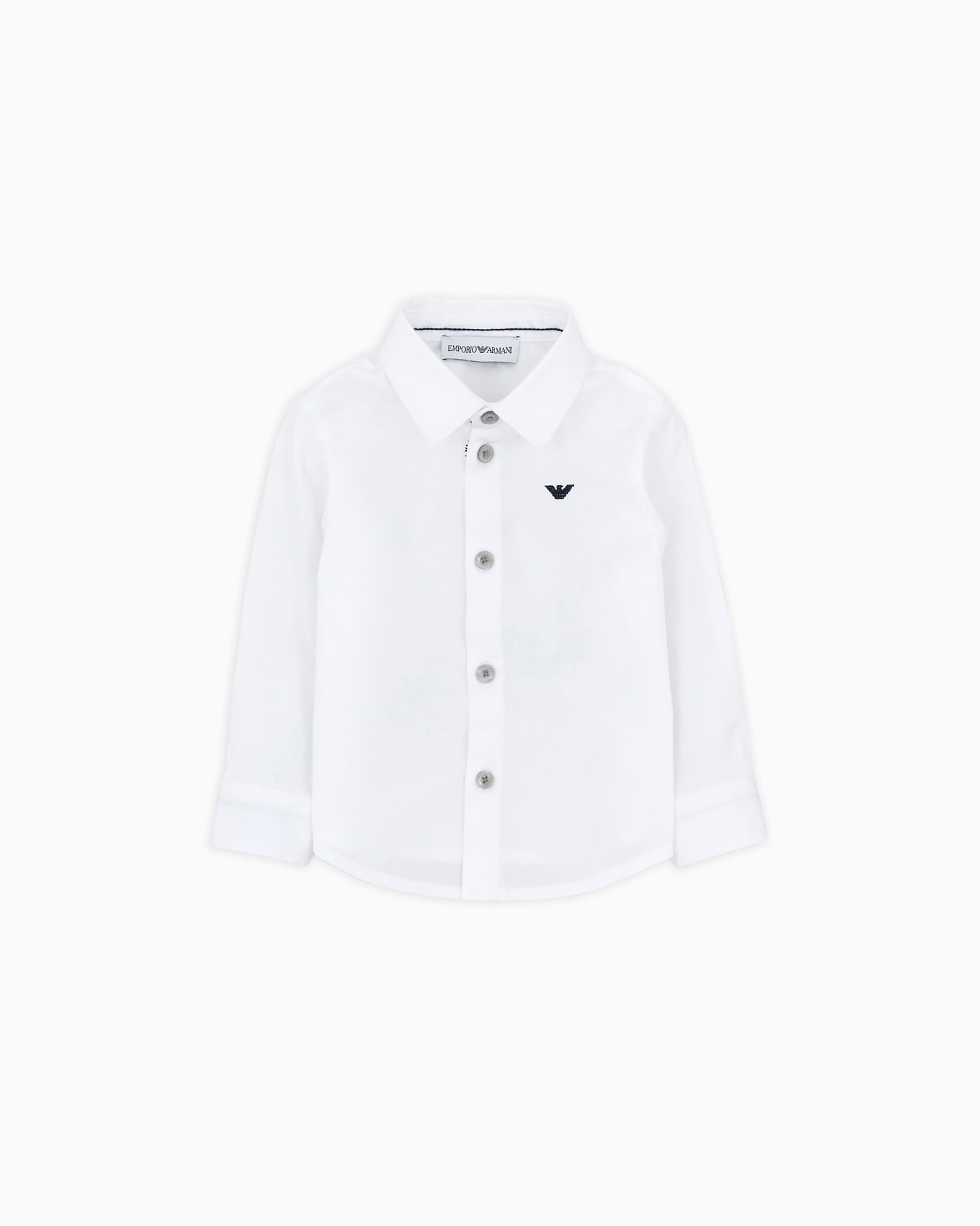 Stretch cotton shirt with eagle embroidery Slide 0
