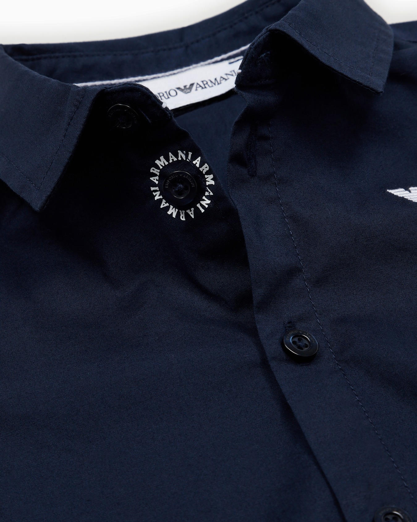 Stretch cotton shirt with eagle embroidery Slide 3
