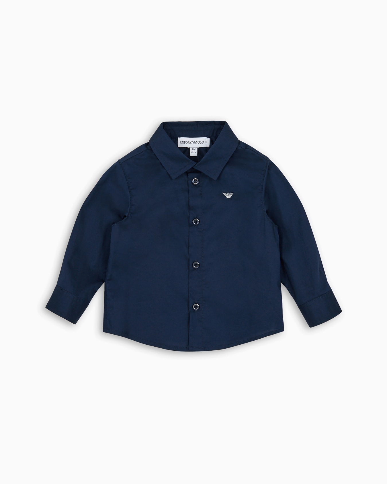 Stretch cotton shirt with eagle embroidery Slide 0