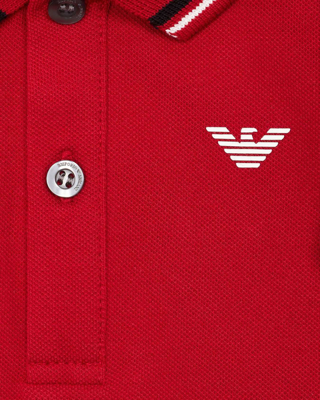 Stretch piqué polo shirt with striped trim Slide 3