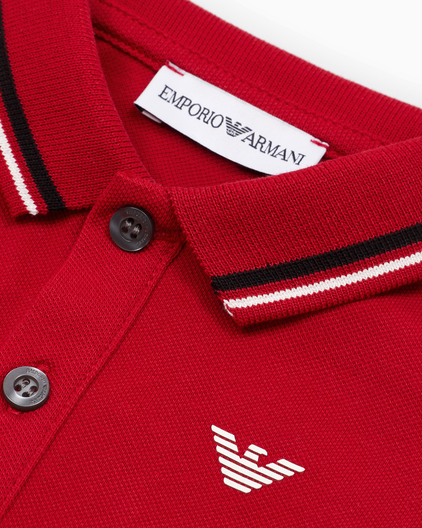 Stretch piqué polo shirt with striped trim Slide 1