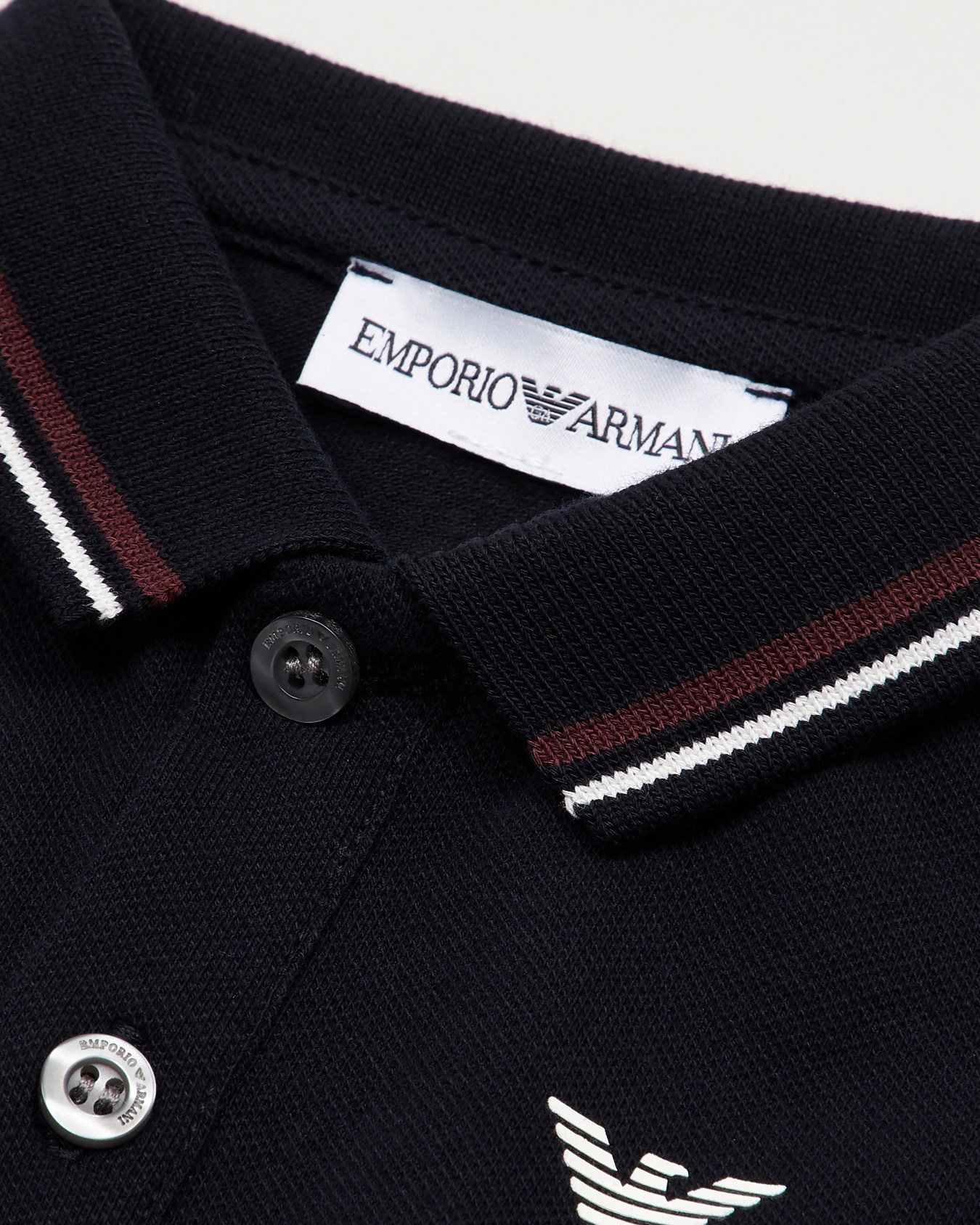 Stretch-piqué long-sleeved polo shirt with trimmed collar Slide 3