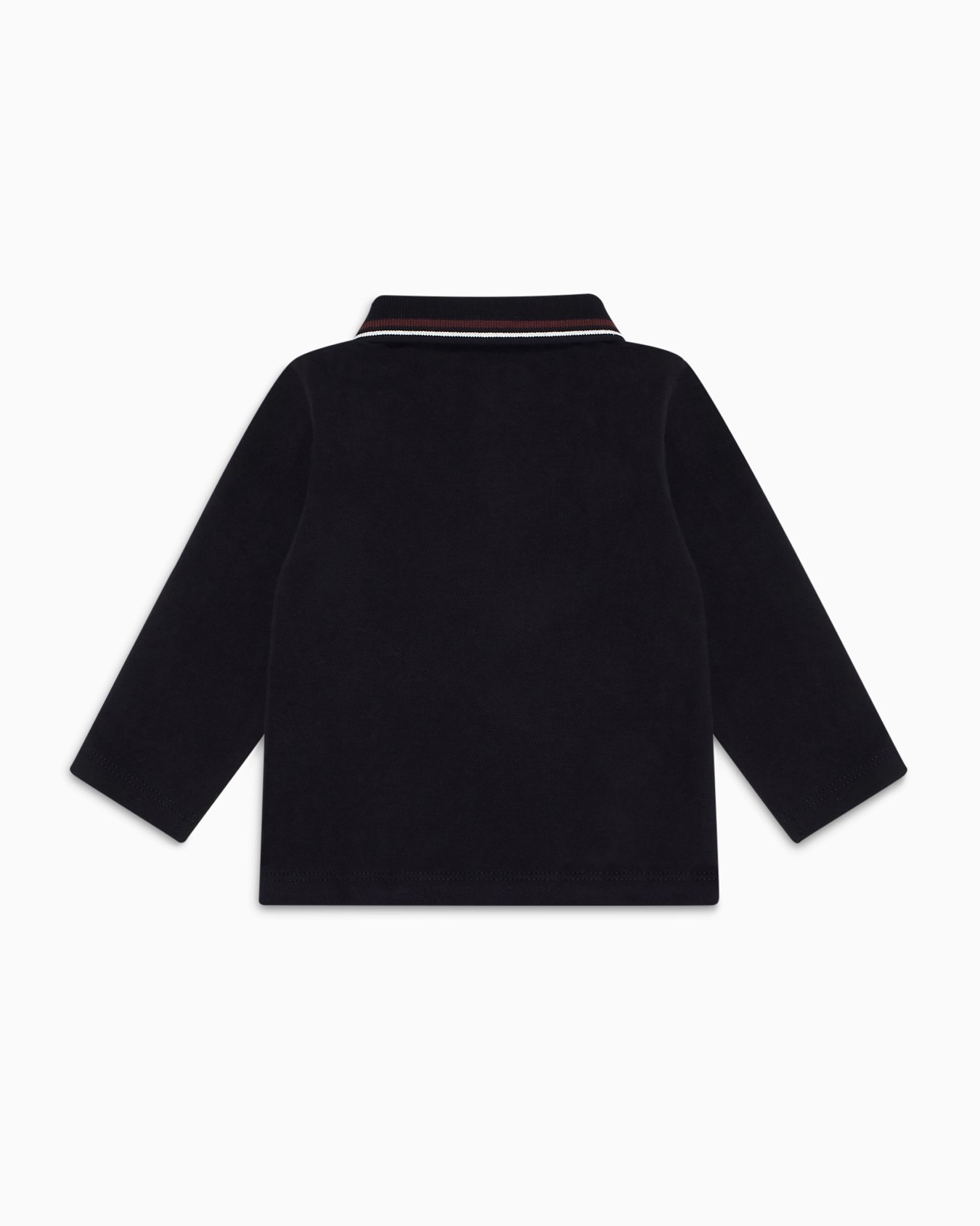 Stretch-piqué long-sleeved polo shirt with trimmed collar Slide 2