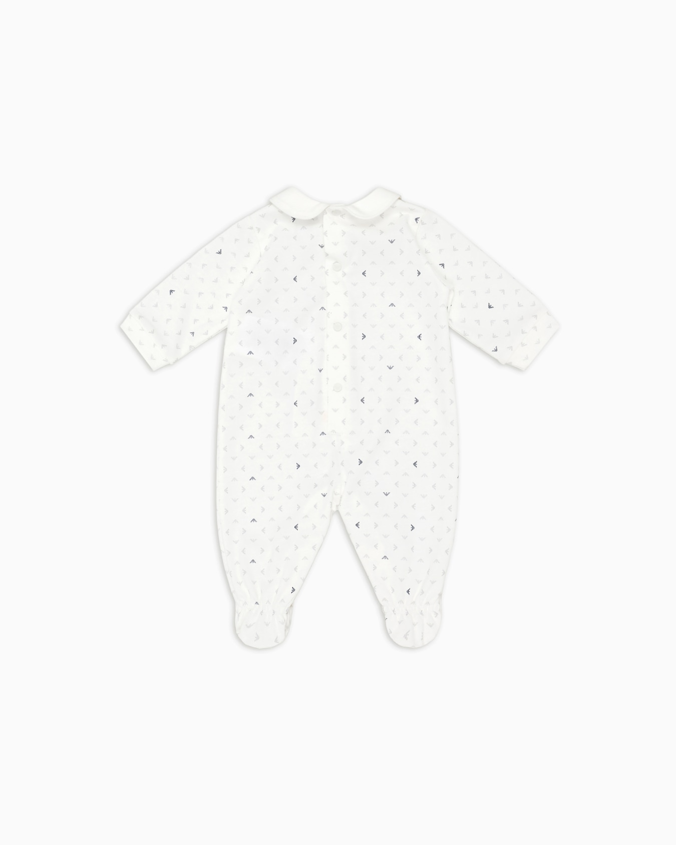 Onesie with Peter Pan collar and all-over op-art eagle Slide 2